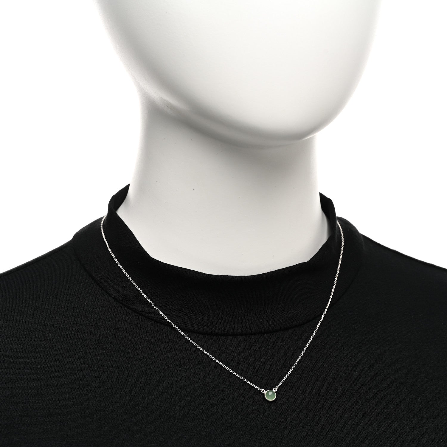 Tiffany Sterling Silver Aventurine Elsa Peretti Color by the Yard Pendant Necklace 2 of 5