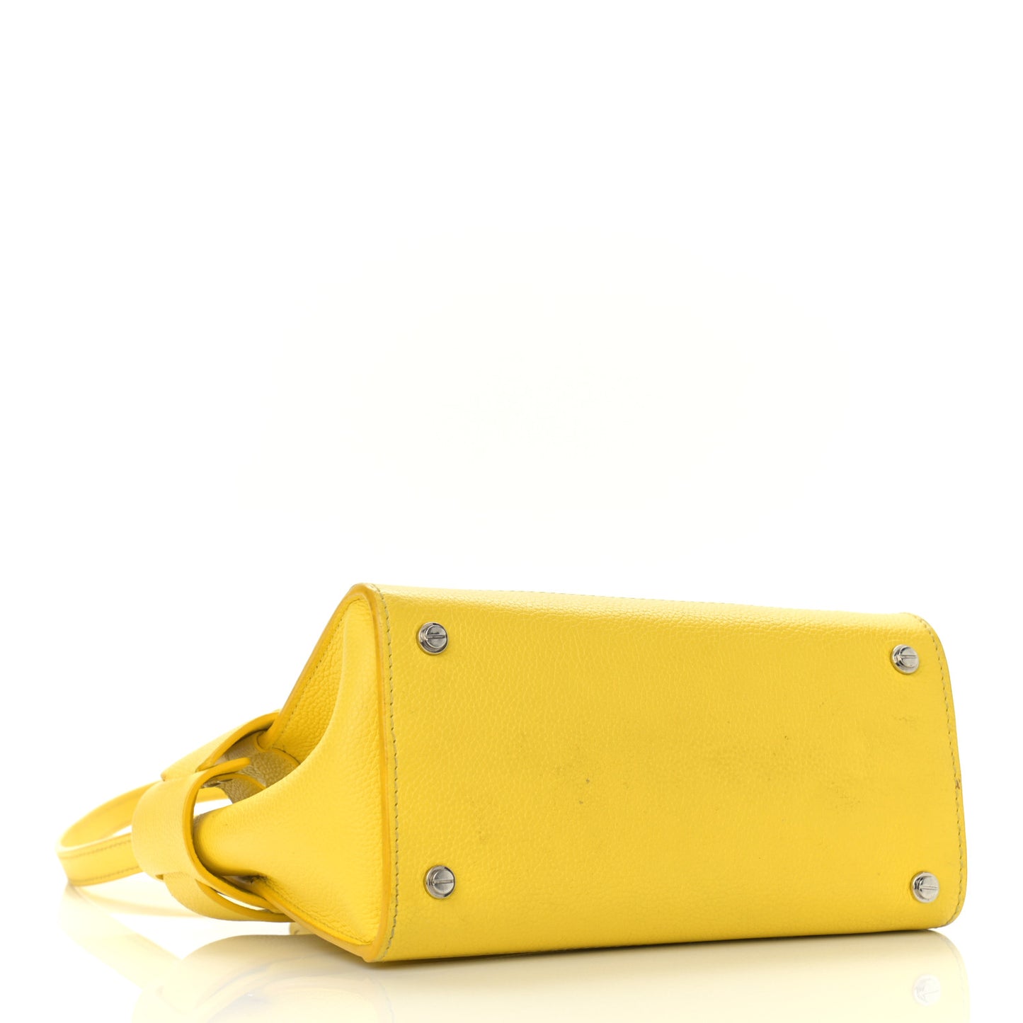 Grained Calfskin Mini Horizon Satchel Yellow