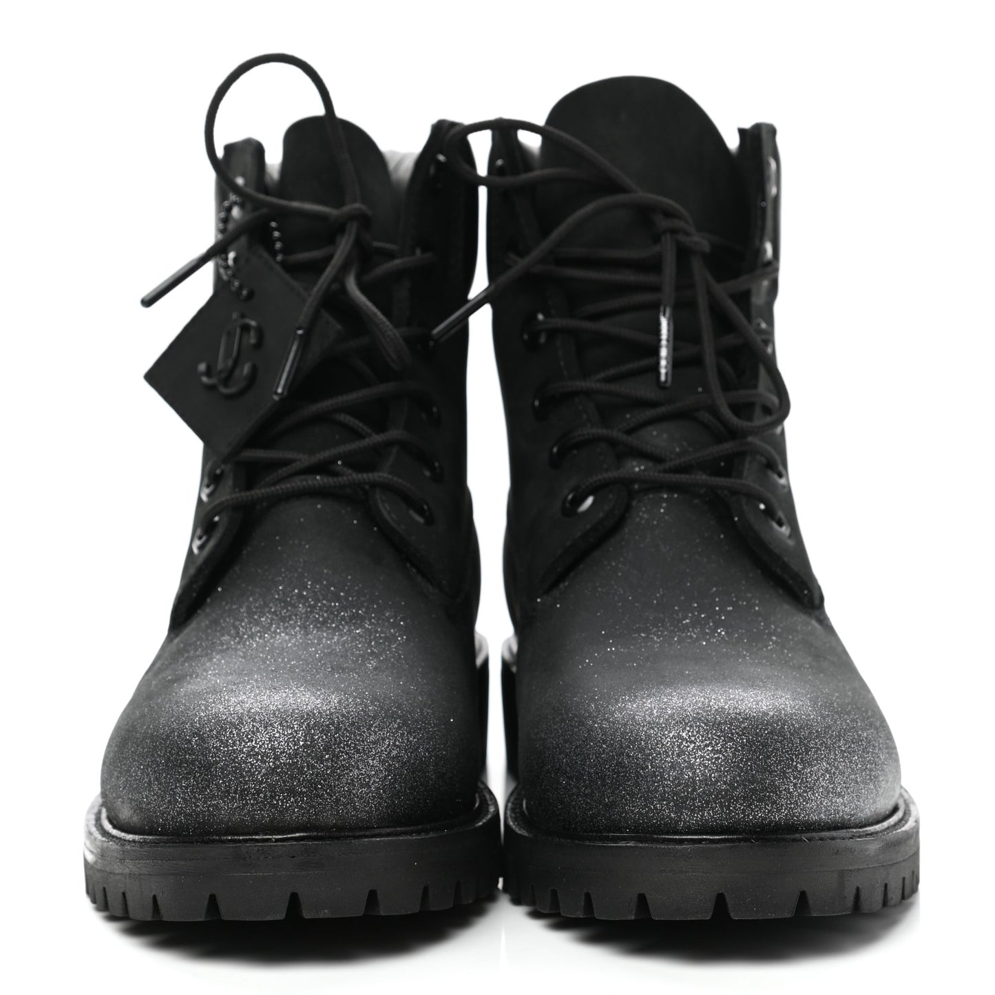 X TIMBERLAND Nubuck Glitter Womens Ankle Boots 39.5 Black Gunmetal
