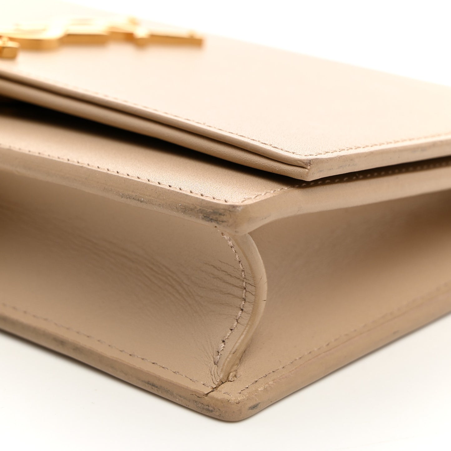 Smooth Calfskin Classic Monogram Kate Tassel Chain Wallet Dark Beige