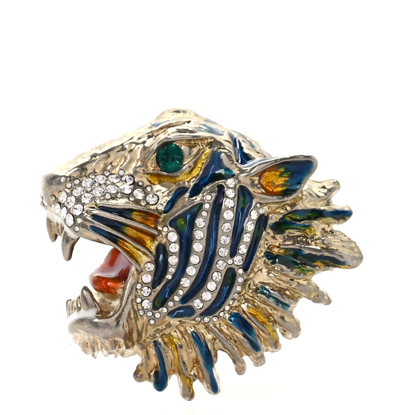 Metal Crystal Rajah Brooch Gold