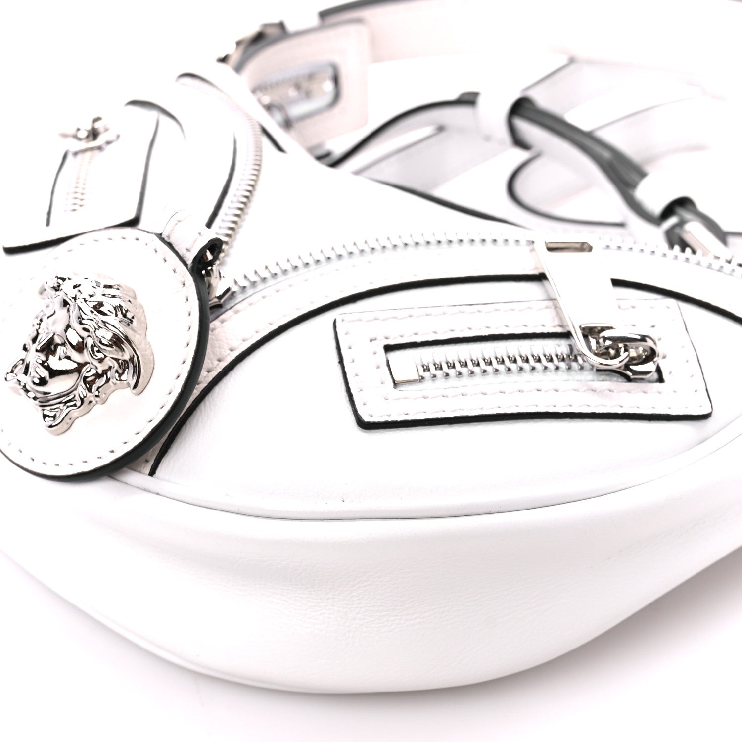 Versace Calfskin La Medusa Archive Hobo White 11 of 11