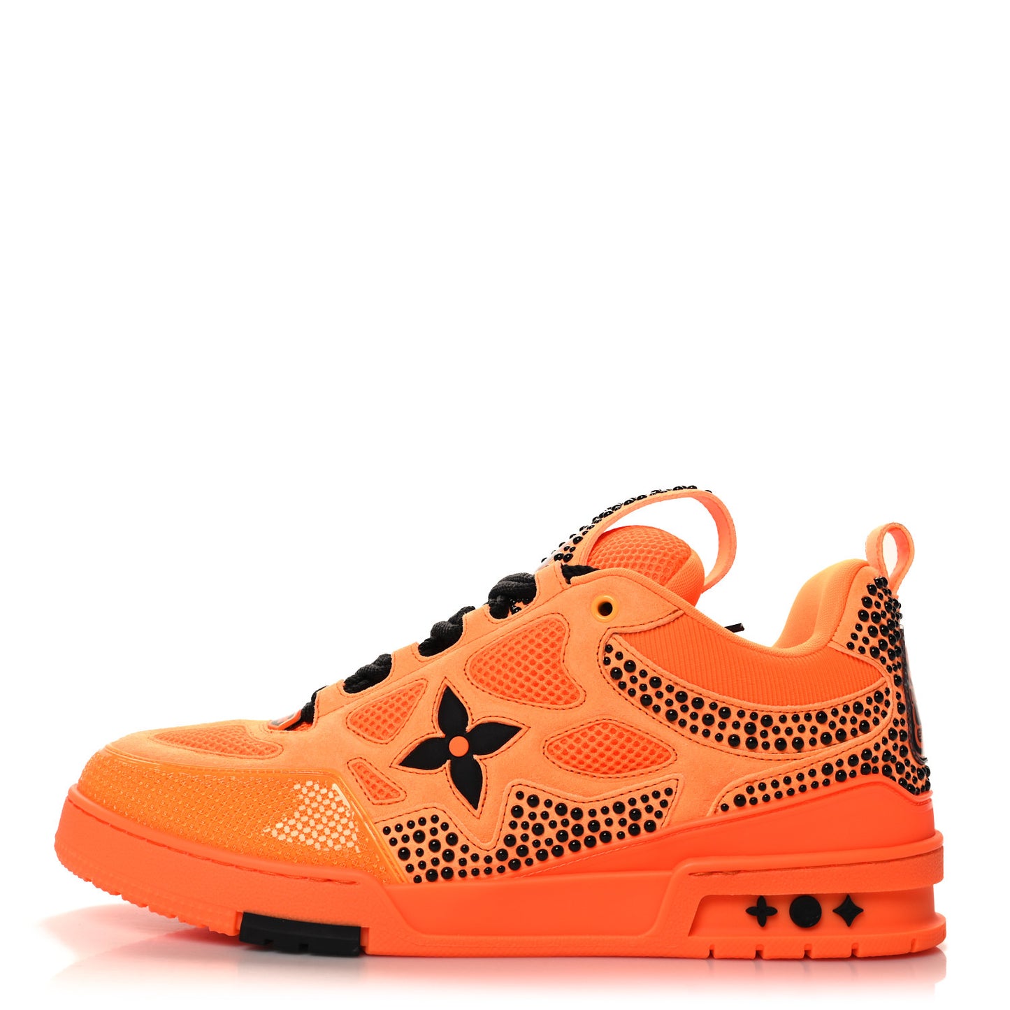 Mens LV Calfskin Mesh Skate Sneaker 11 Orange