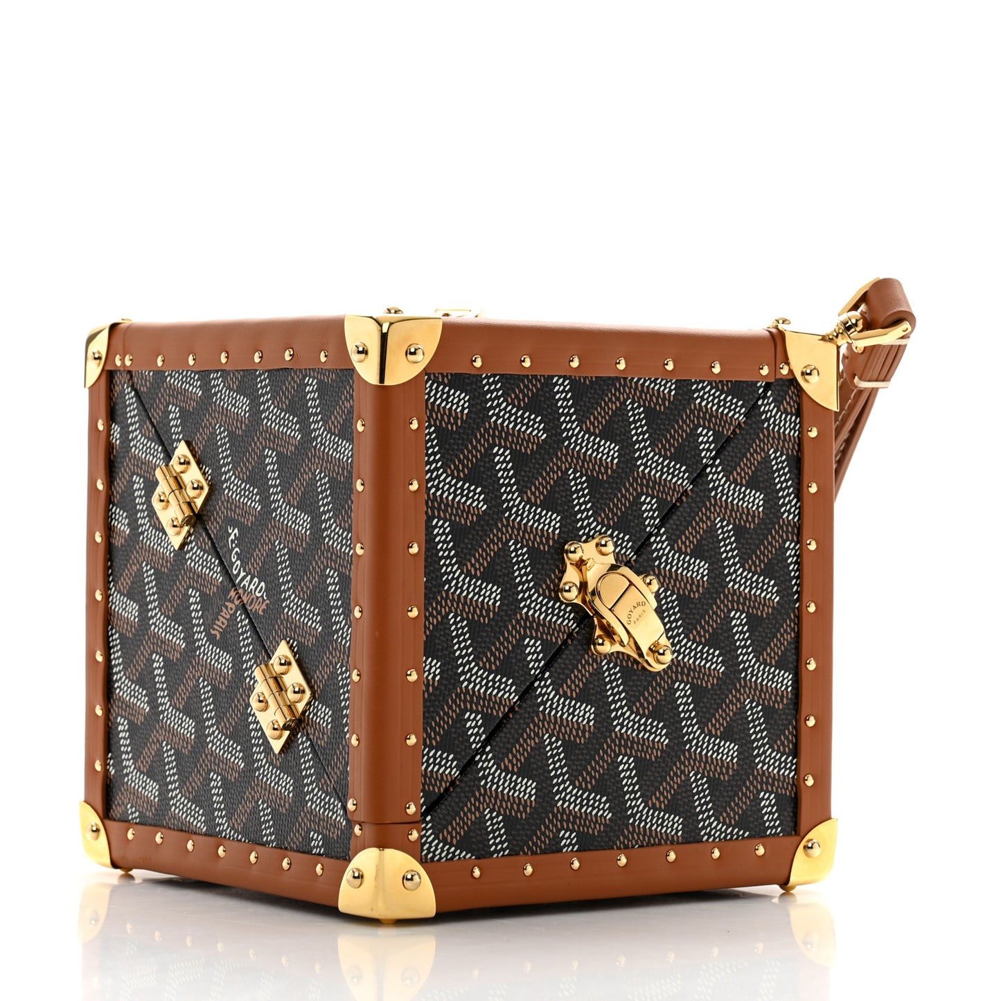 Goyardine De Trunk Bag Black Gold