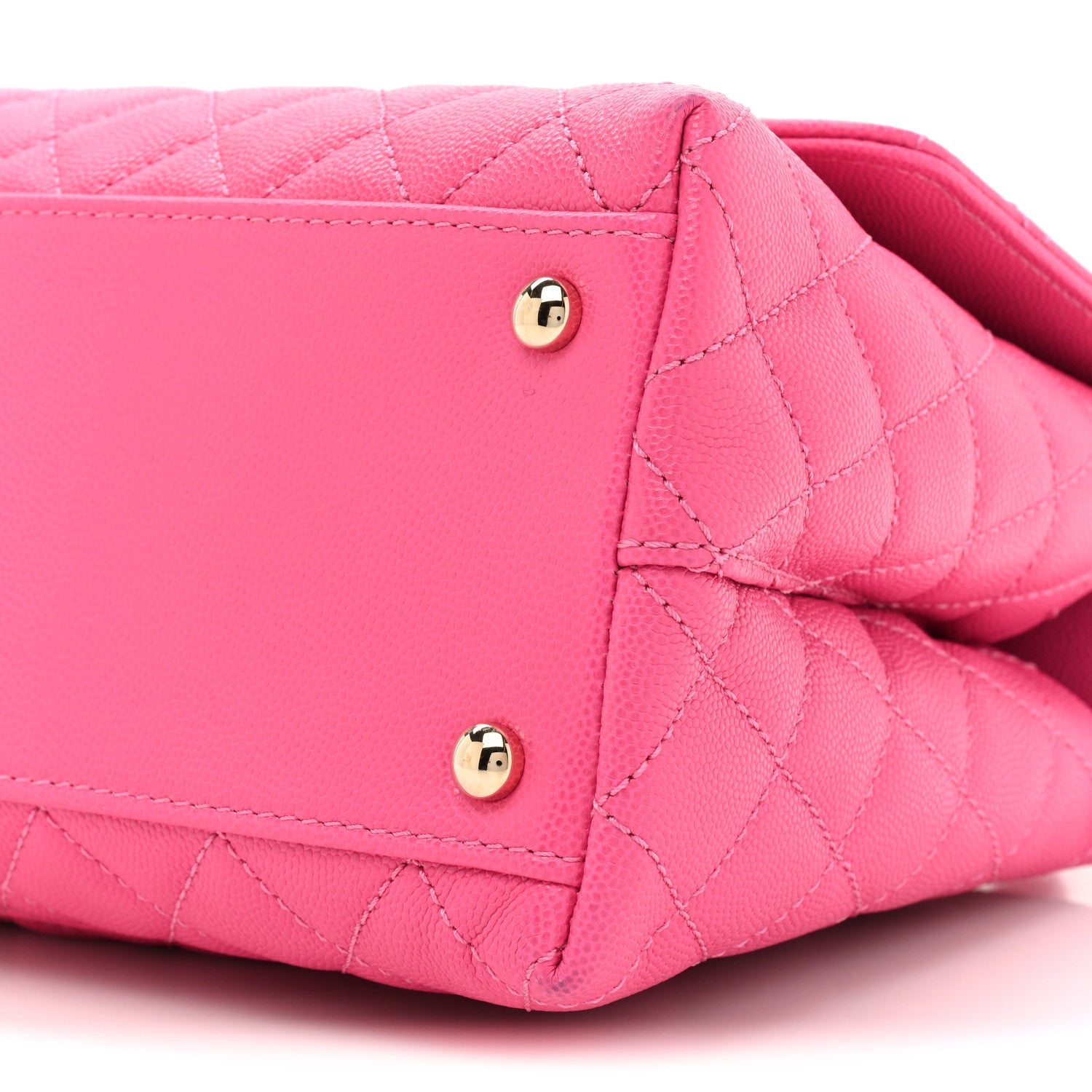 Chanel Caviar Quilted Small Coco Handle Flap Dark Pink 10 of 15