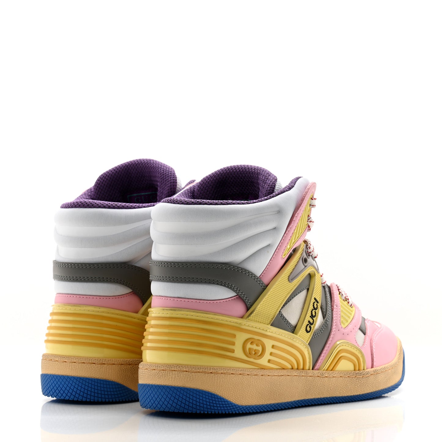 Demetra Womens Basket High Top Sneakers 37.5 Pink Purple White