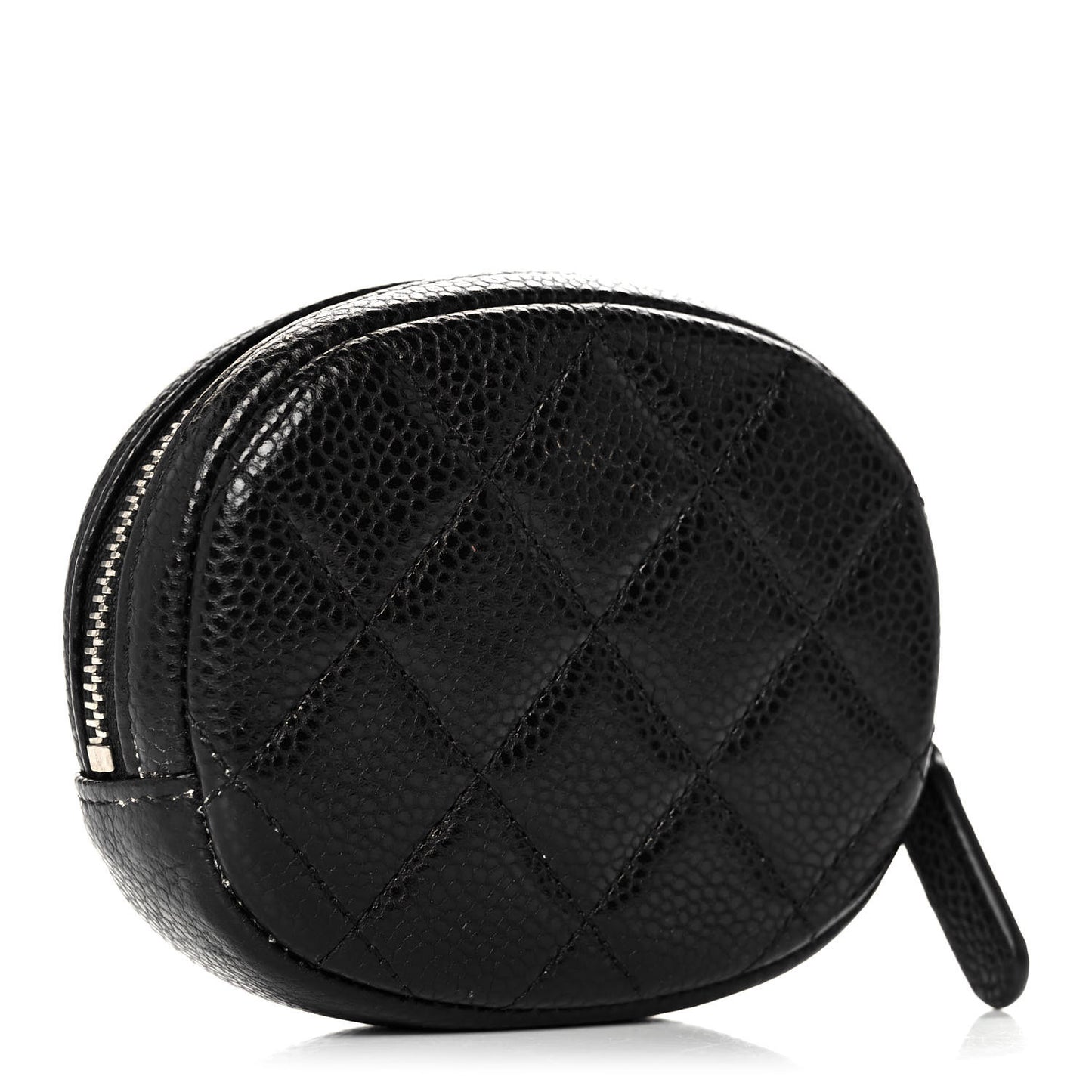 Caviar Quilted Zip Around Classic Coin Purse Black