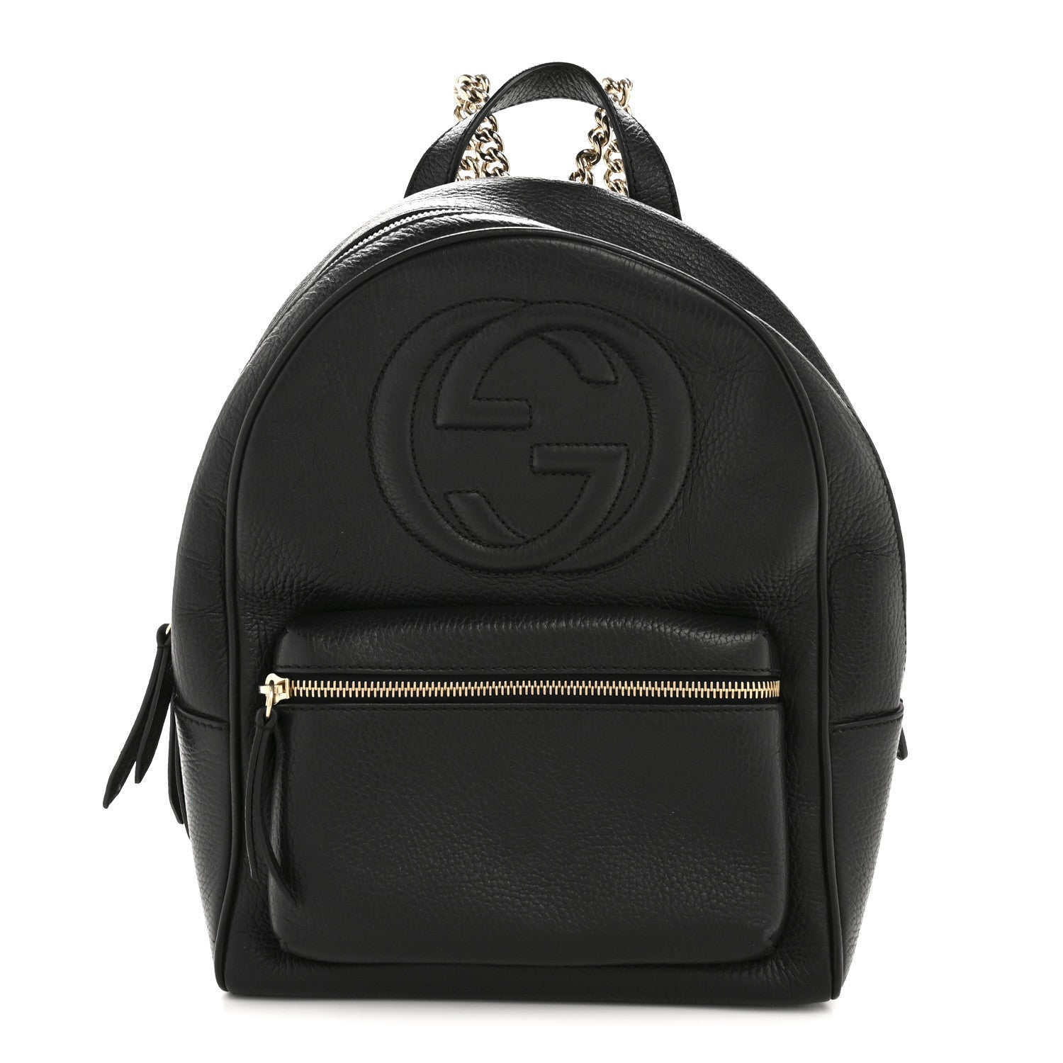 Gucci Pebbled Calfskin Soho Chain Backpack Black 1791348  display picture 2