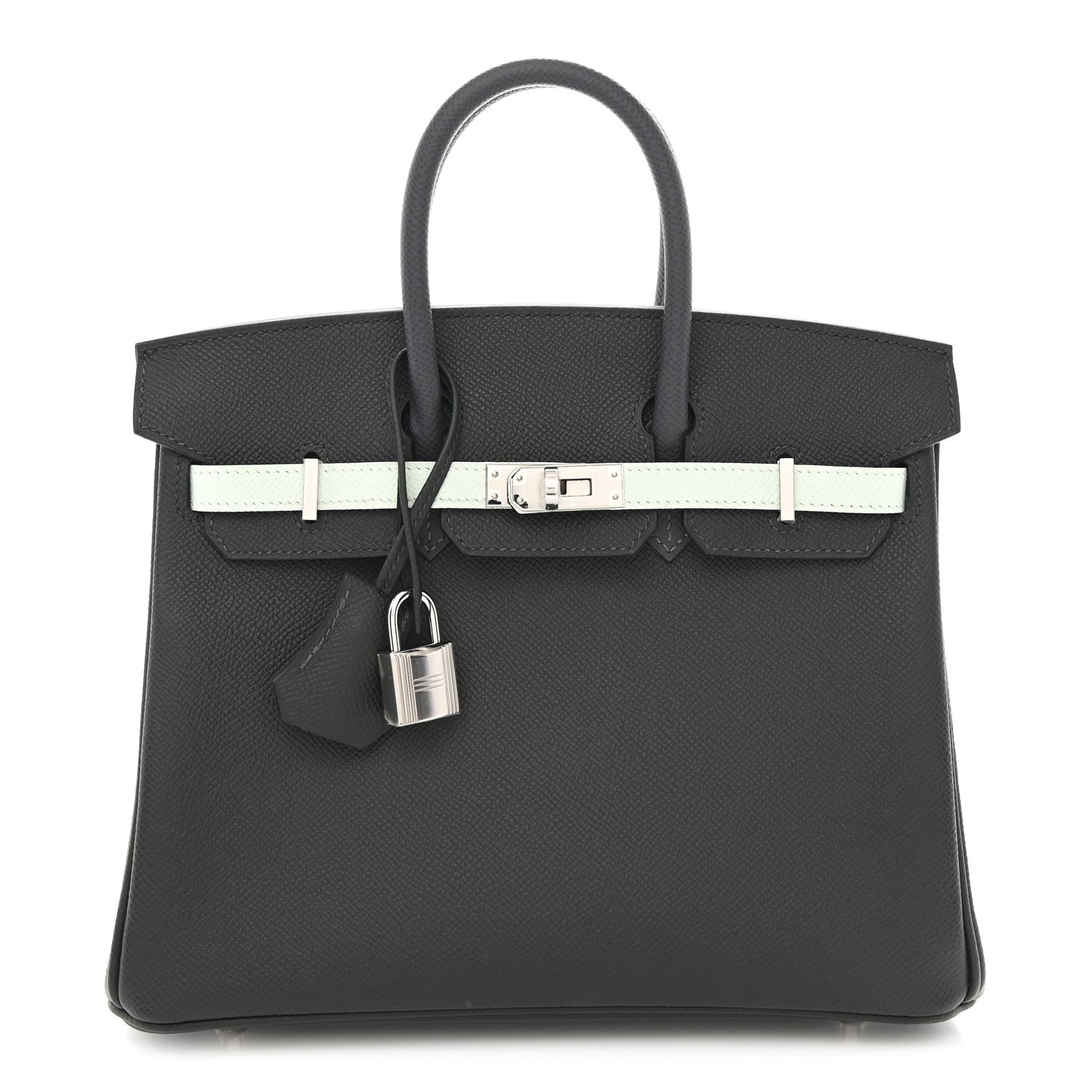 Hermes Epsom Tri-Color Birkin 25 Vert Fonce Ardoise Vert