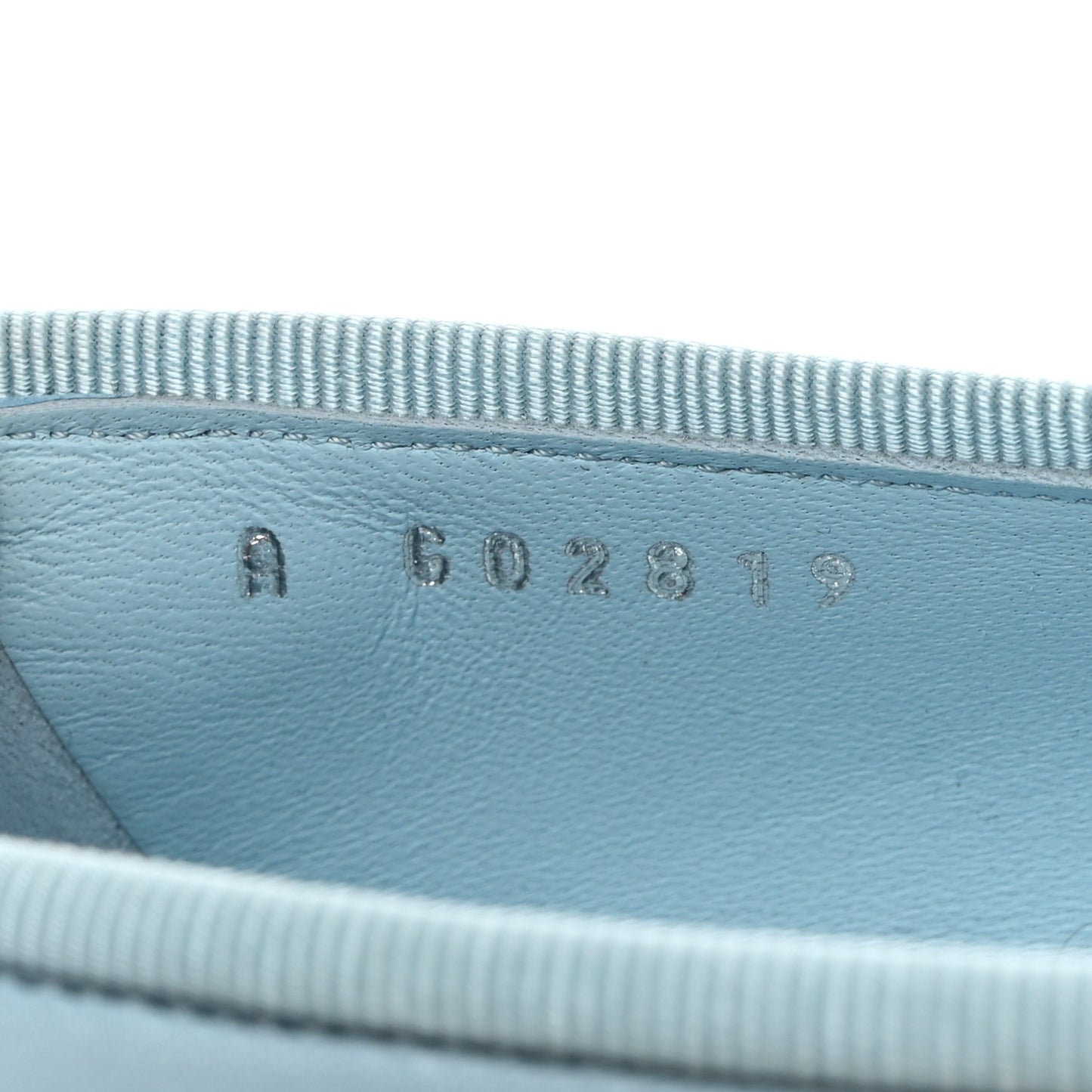 Lambskin Grosgrain Cap Toe CC Ballerina Flats 37.5 Light Blue Black