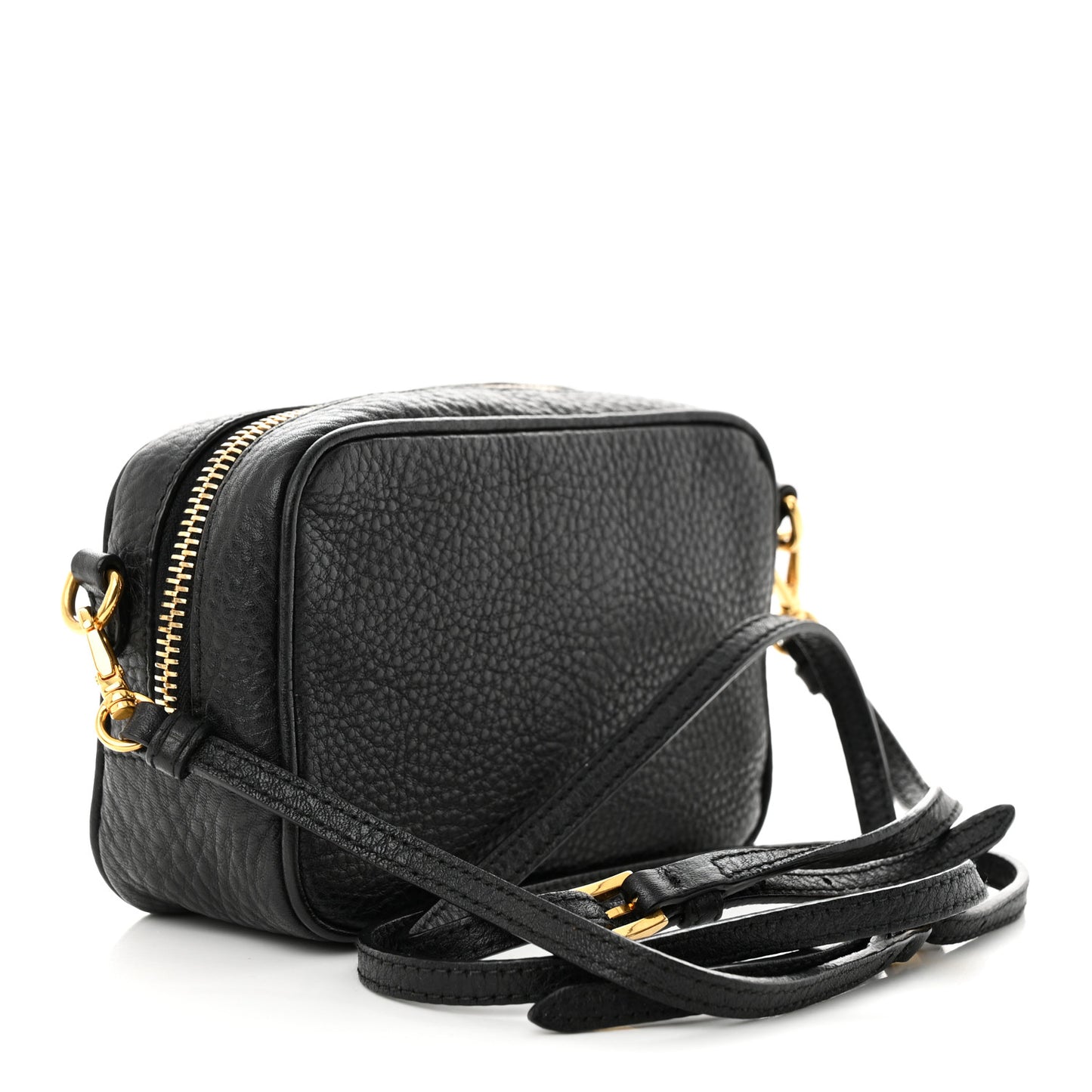 Vitello Daino Mini Camera Crossbody Black