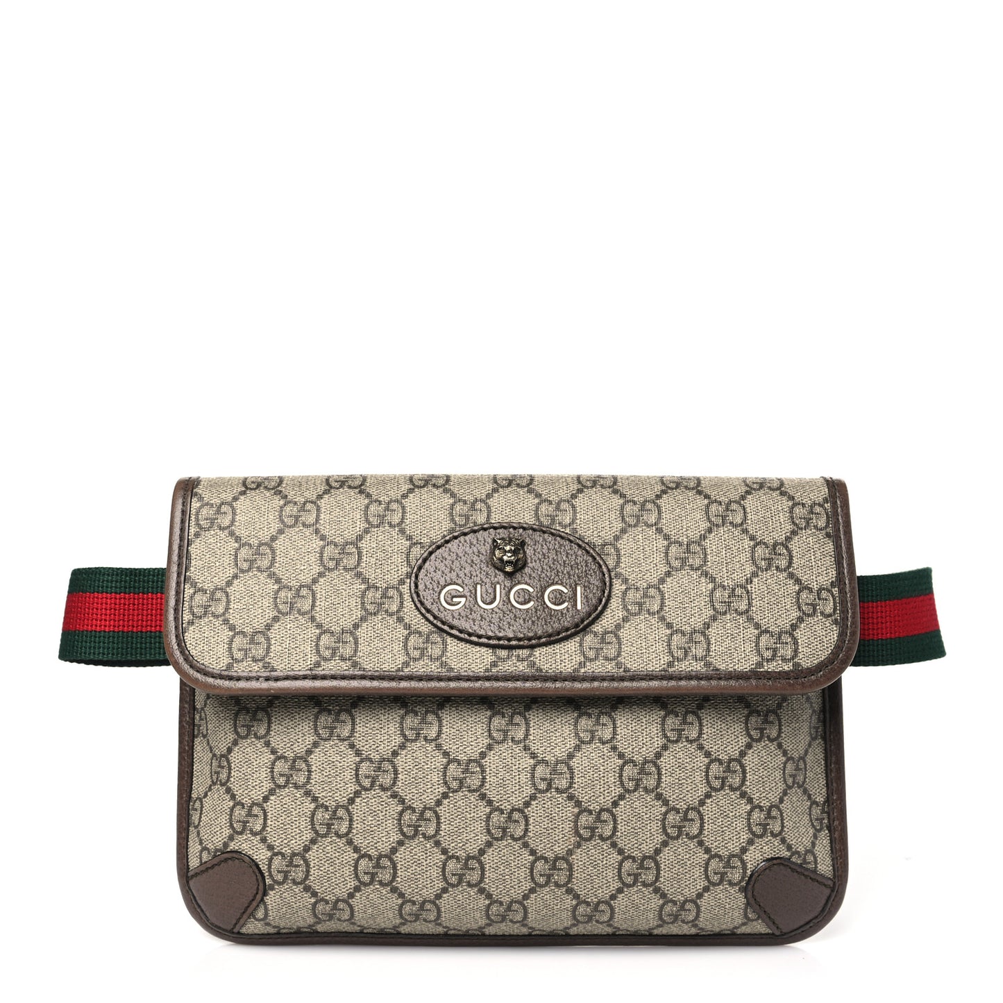 GG Supreme Monogram Neo Vintage Web Belt Bag Brown