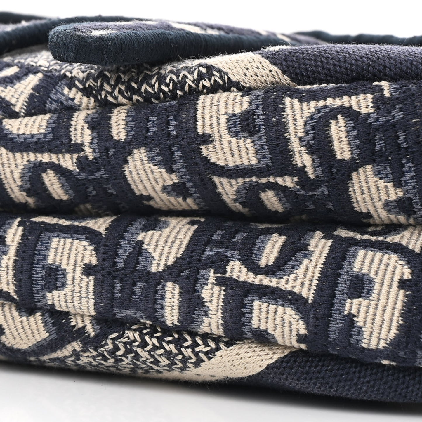 Oblique Embroidered Saddle Bag Blue