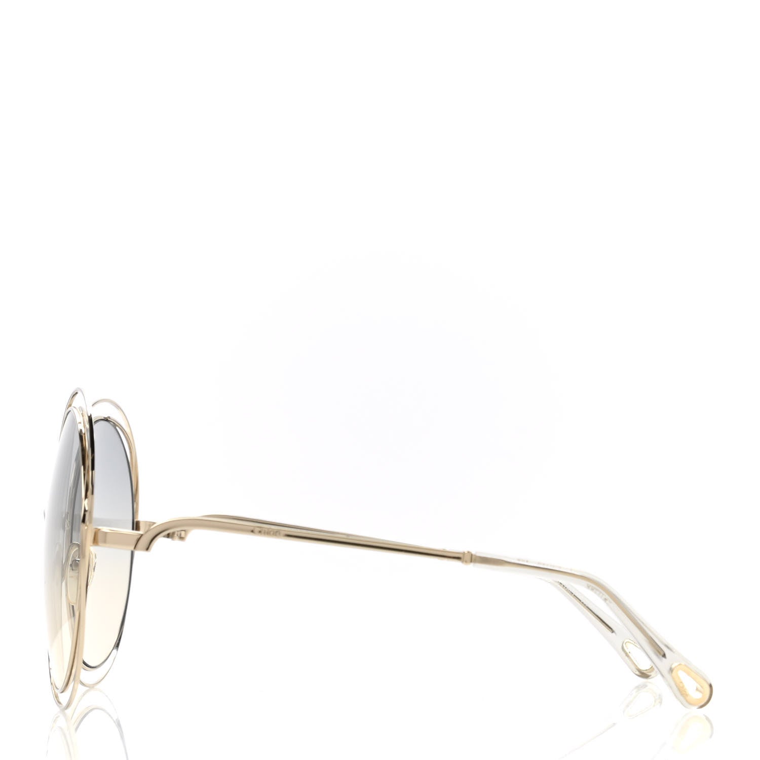 Chloe Oversize Round Carlina Oversized Round Sunglasses CE114S Gold Grey Metallic 3 of 7