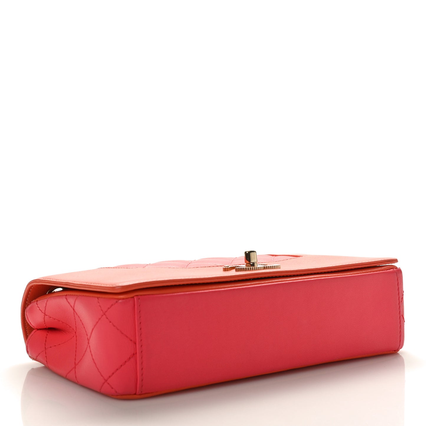 Sheepskin Quilted Medium Vintage Mademoiselle Flap Coral Orange
