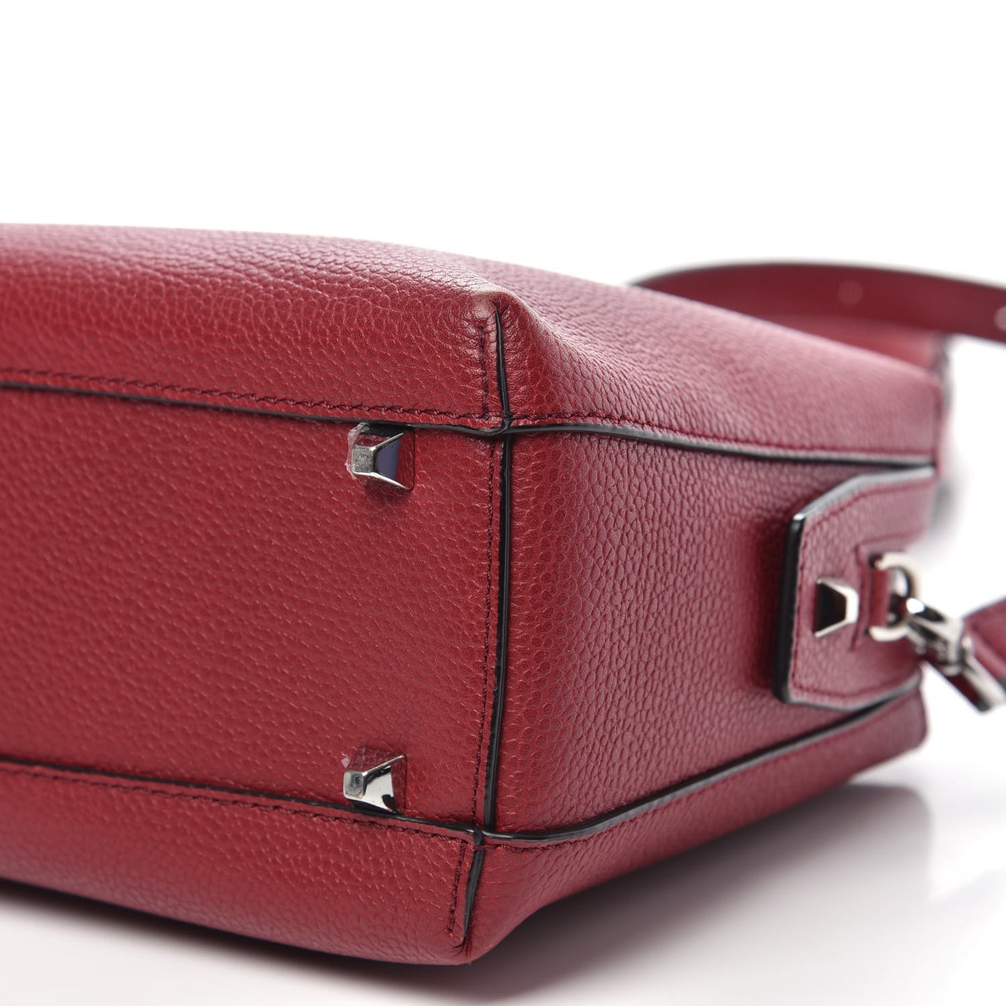 Grained Calfskin Small Ella Boston Burgundy