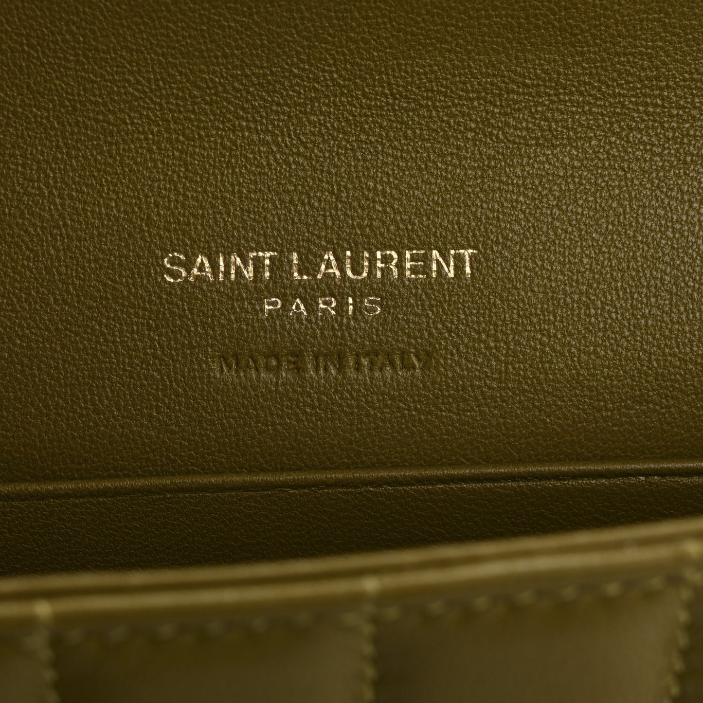 Lambskin Carre Quilted Cassandre Small Envelope Wallet Olive Drab