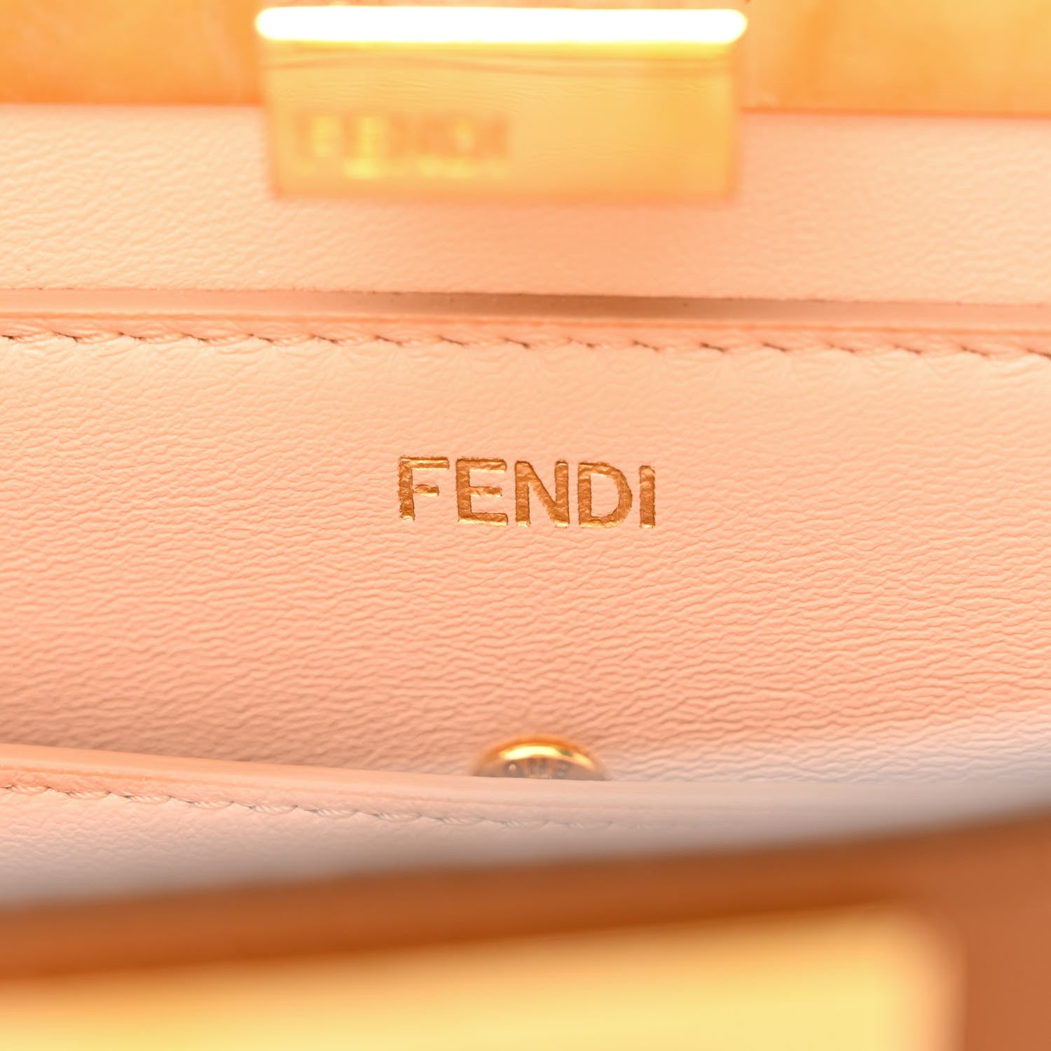 Fendi Vitello King Luxor Shiny Nappa Medium Peekaboo I SEE U East West Satchel Brandy Light Rose 6 of 11