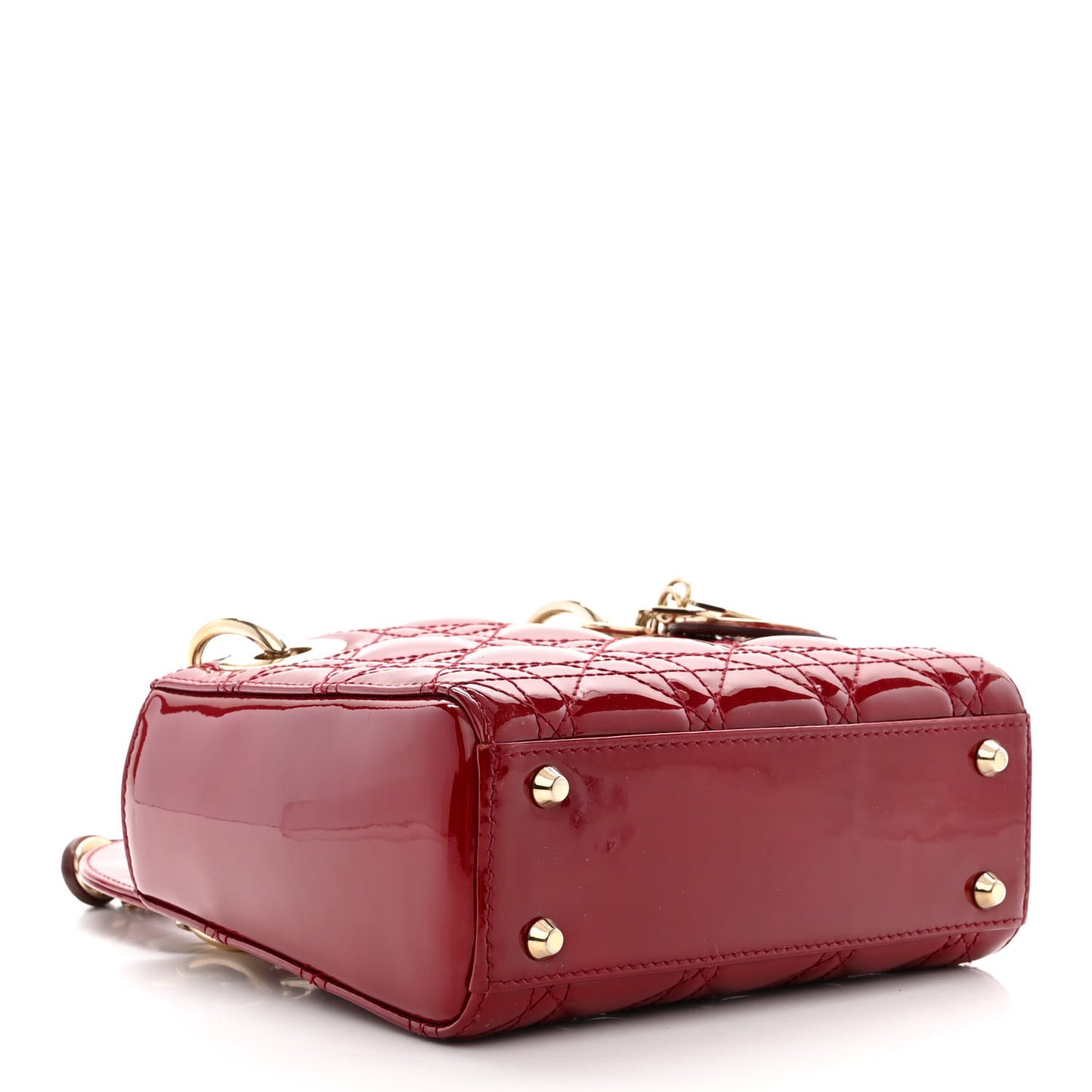 Patent Cannage Mini Lady Dior Red