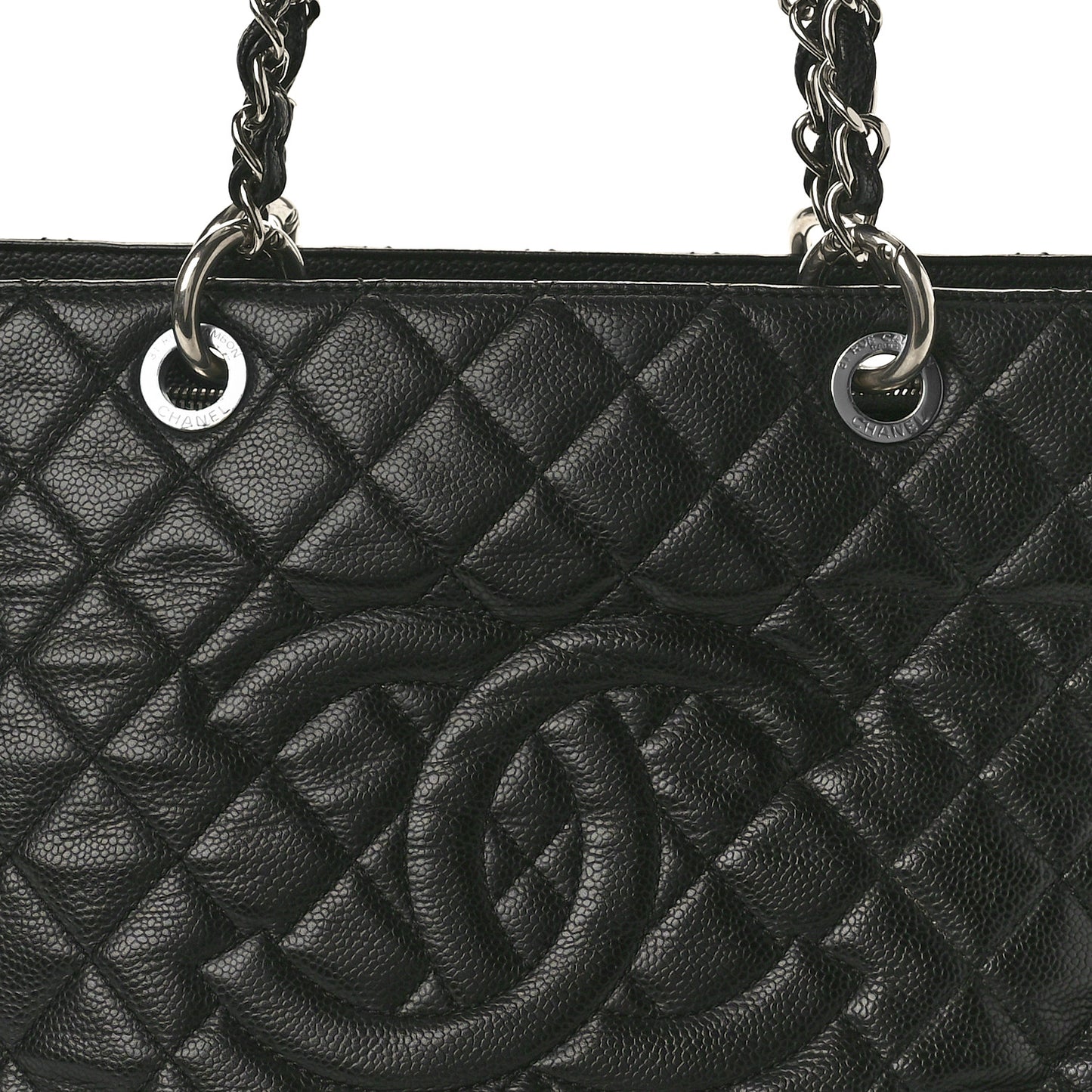 Caviar Quilted Grand Shopping Tote GST Black