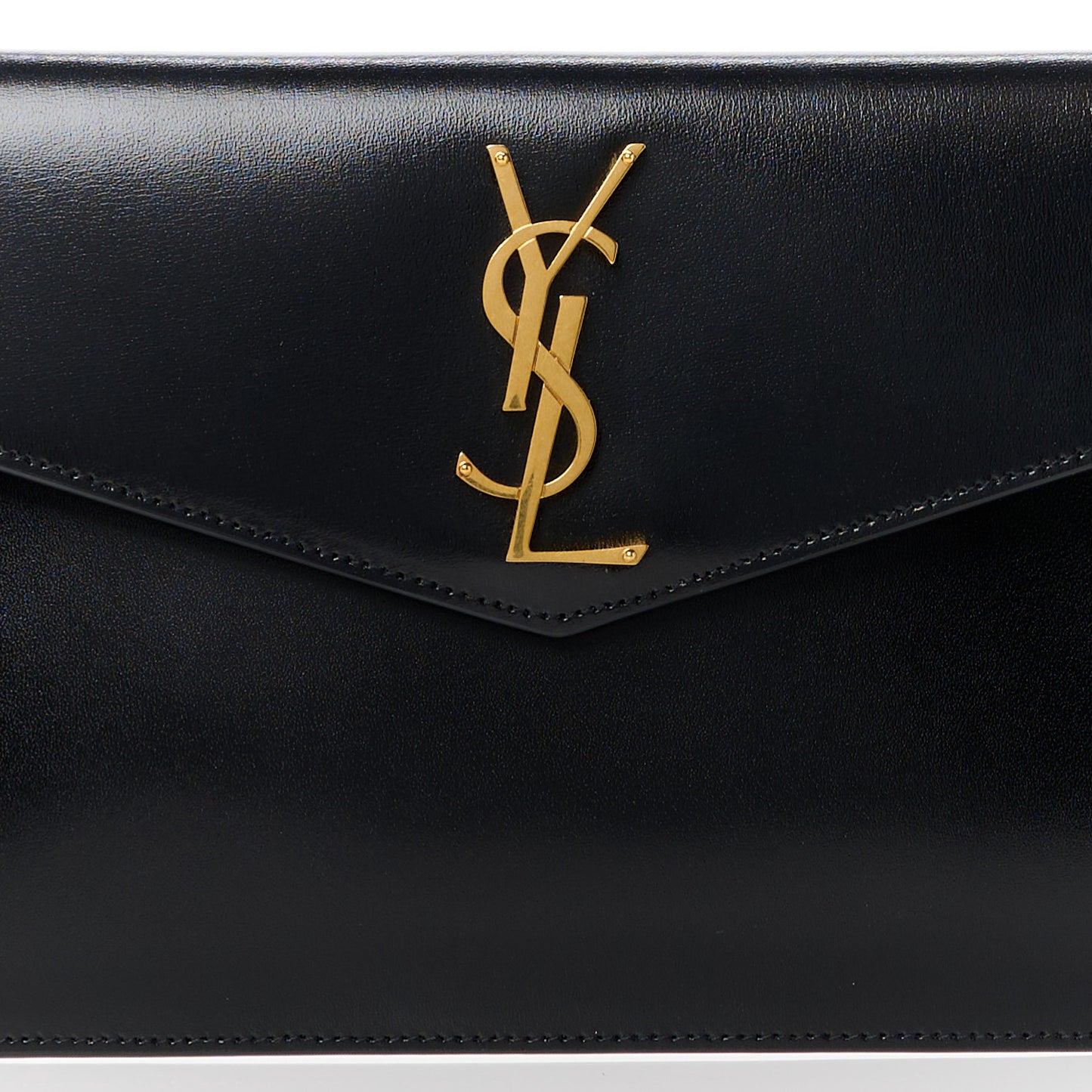 Smooth Shiny Calfskin Monogram Uptown Pouch Black