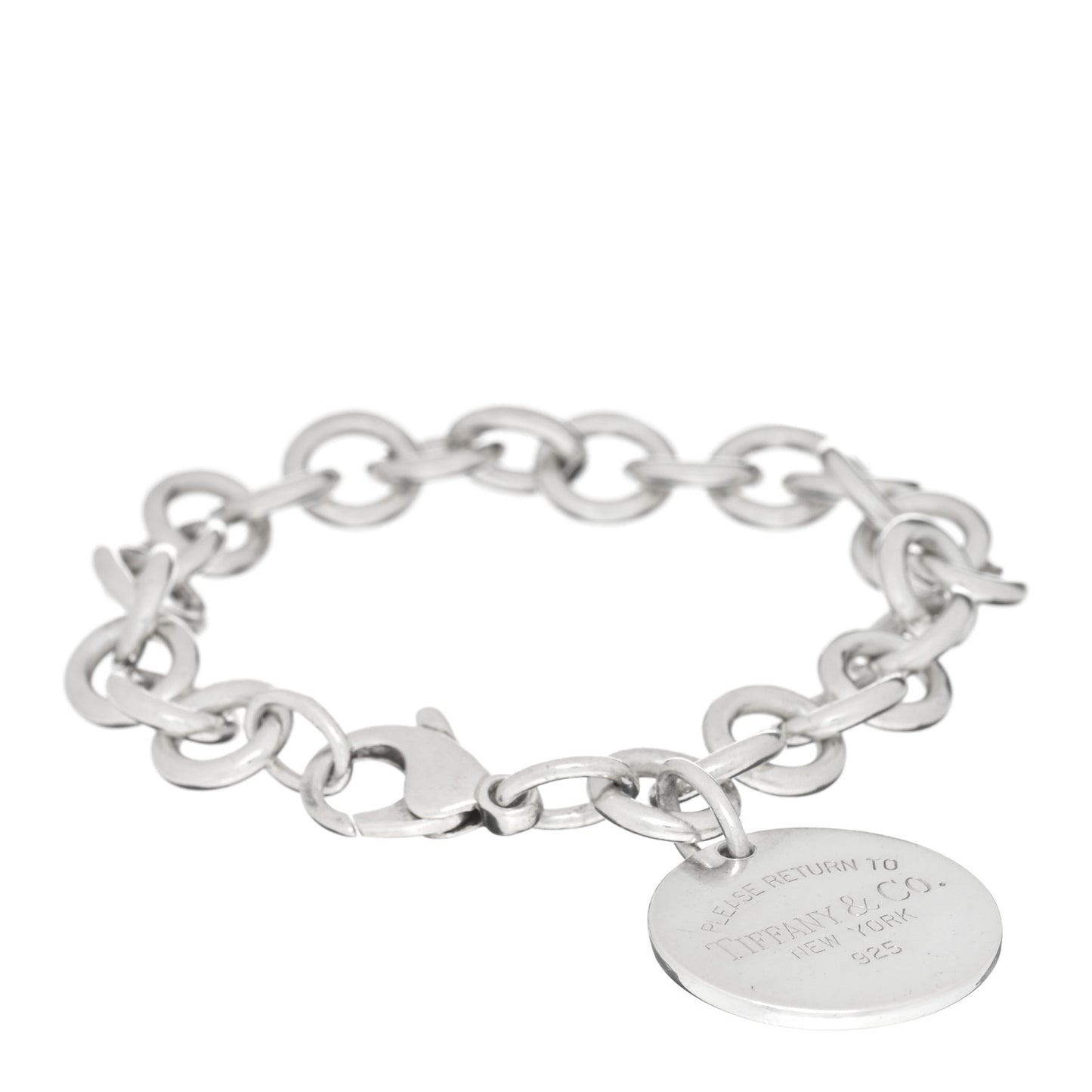 Sterling Silver Return to Tiffany Round Tag Charm Bracelet