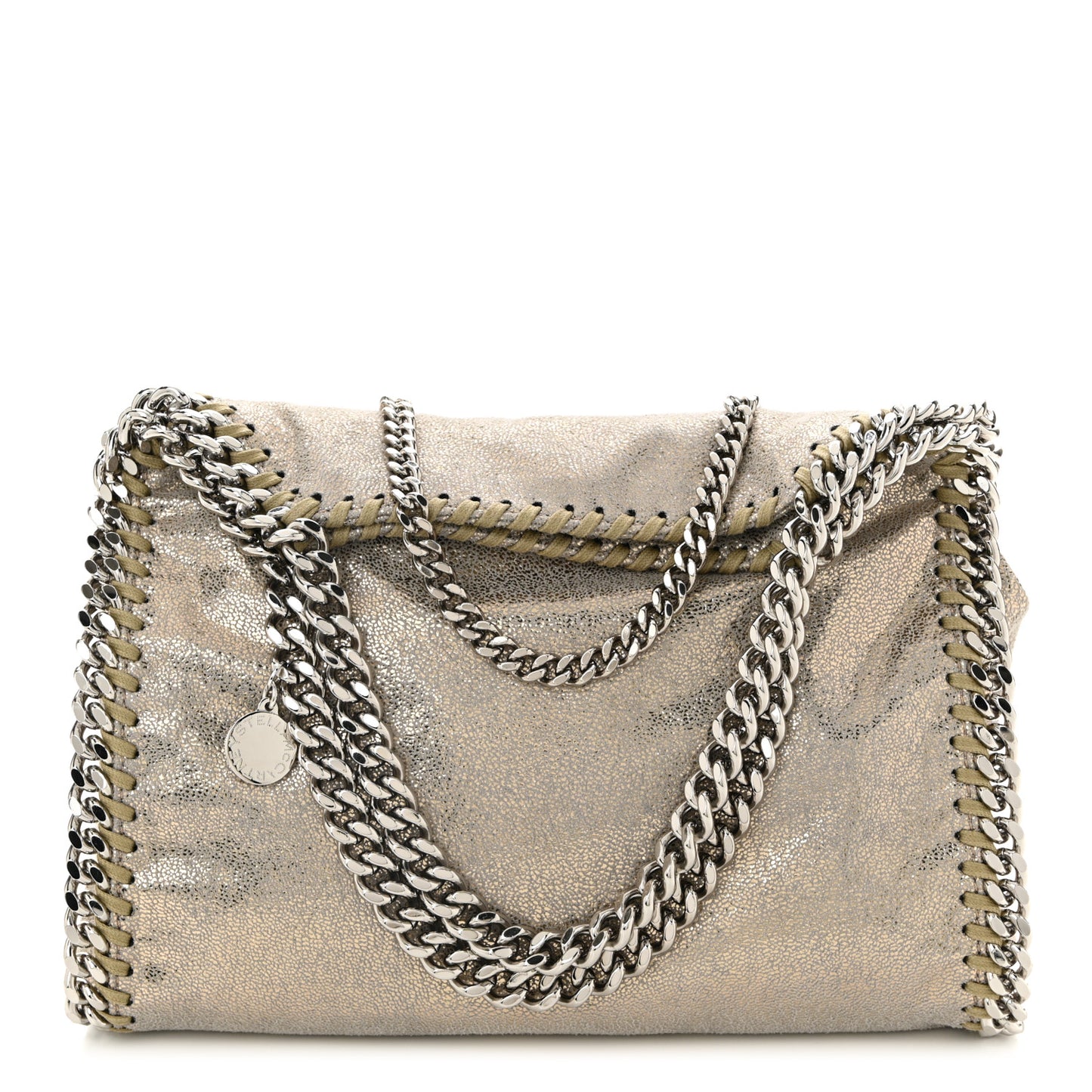 Shaggy Deer Mini Falabella Fold Over Tote Gold