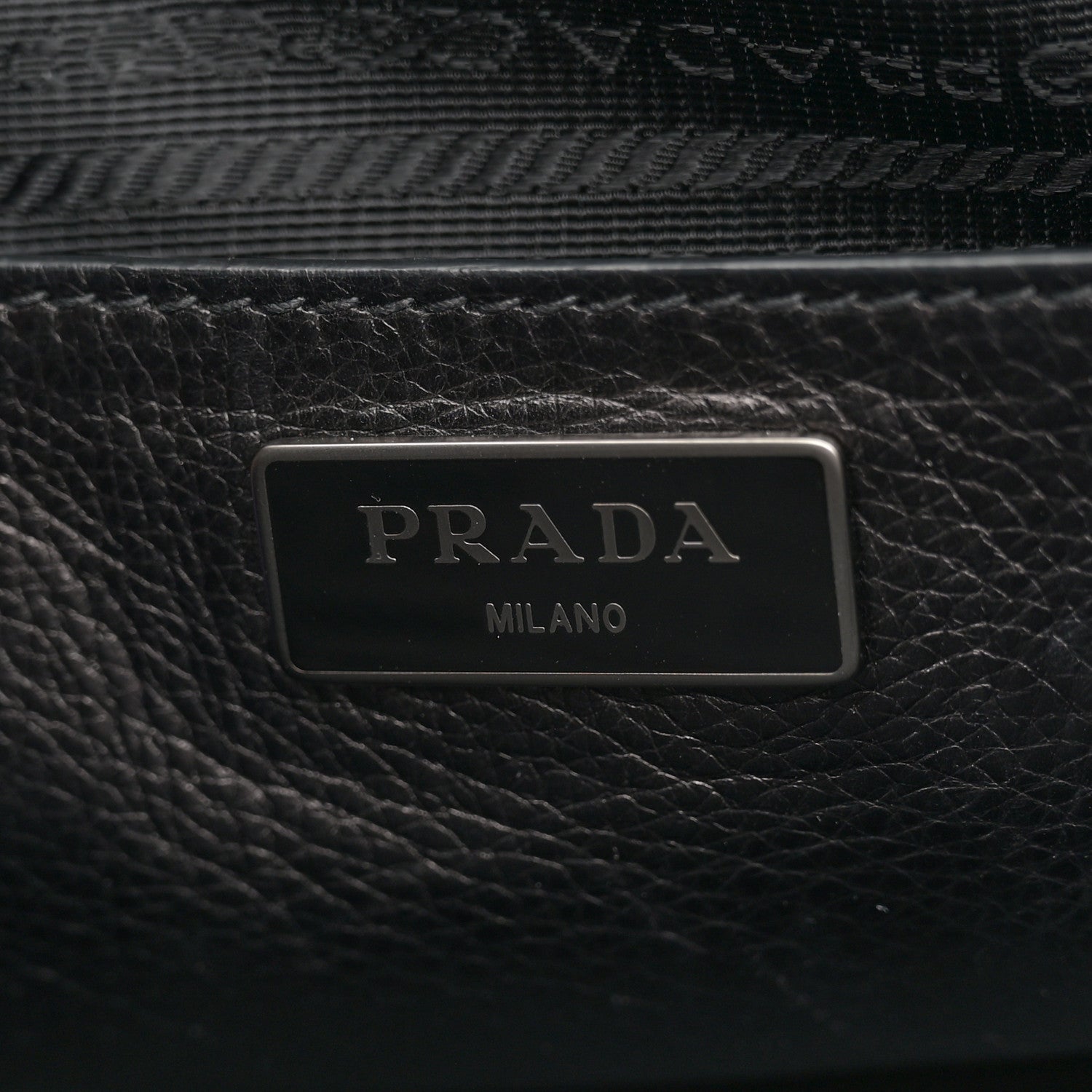 Prada Glace Calfskin Sound Tote Bag Pomice Black 6 of 13