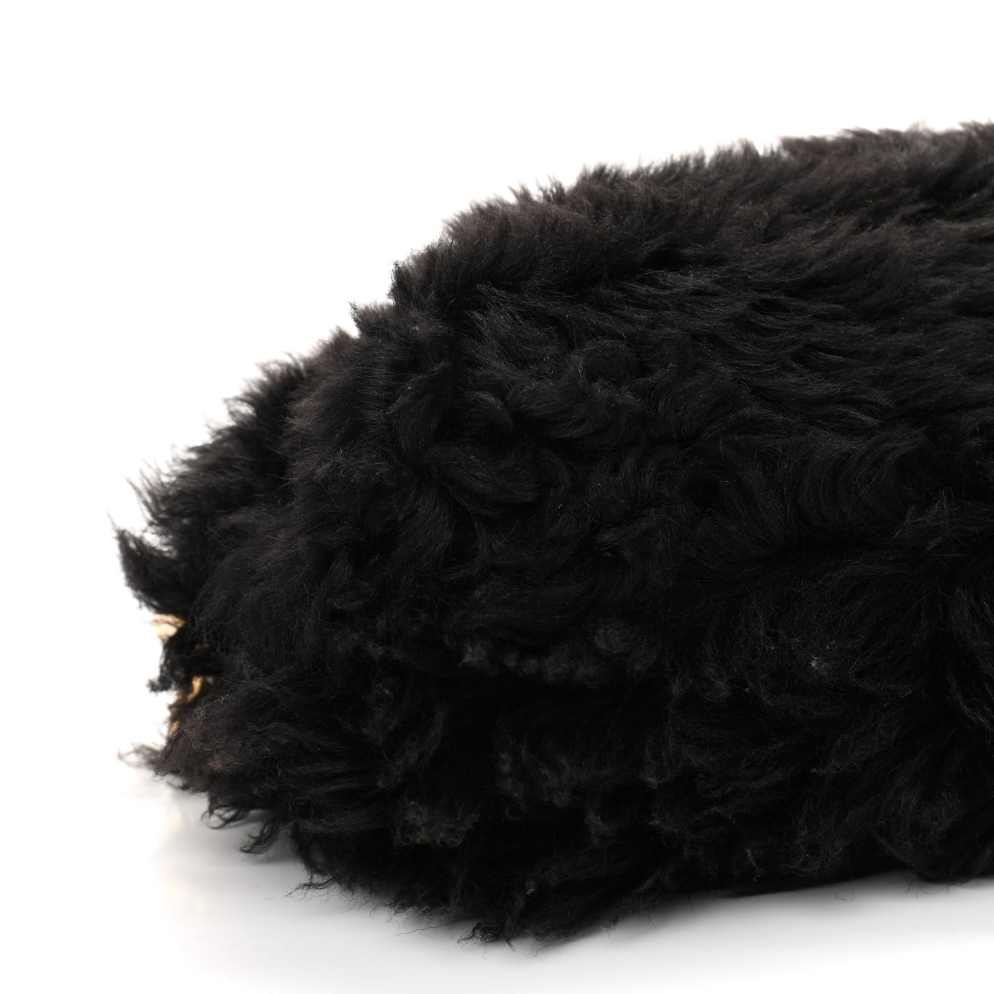 Shearling Lambskin The Pouch Chain Black