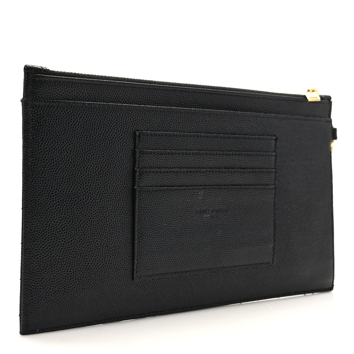 Grain De Poudre Chevron Monogram Large Bill Pouch Black