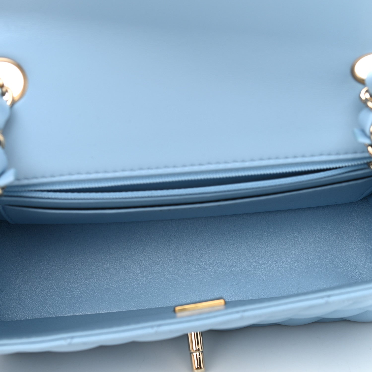 Chanel Lambskin Quilted Mini Rectangular Flap Light Blue 5 of 11