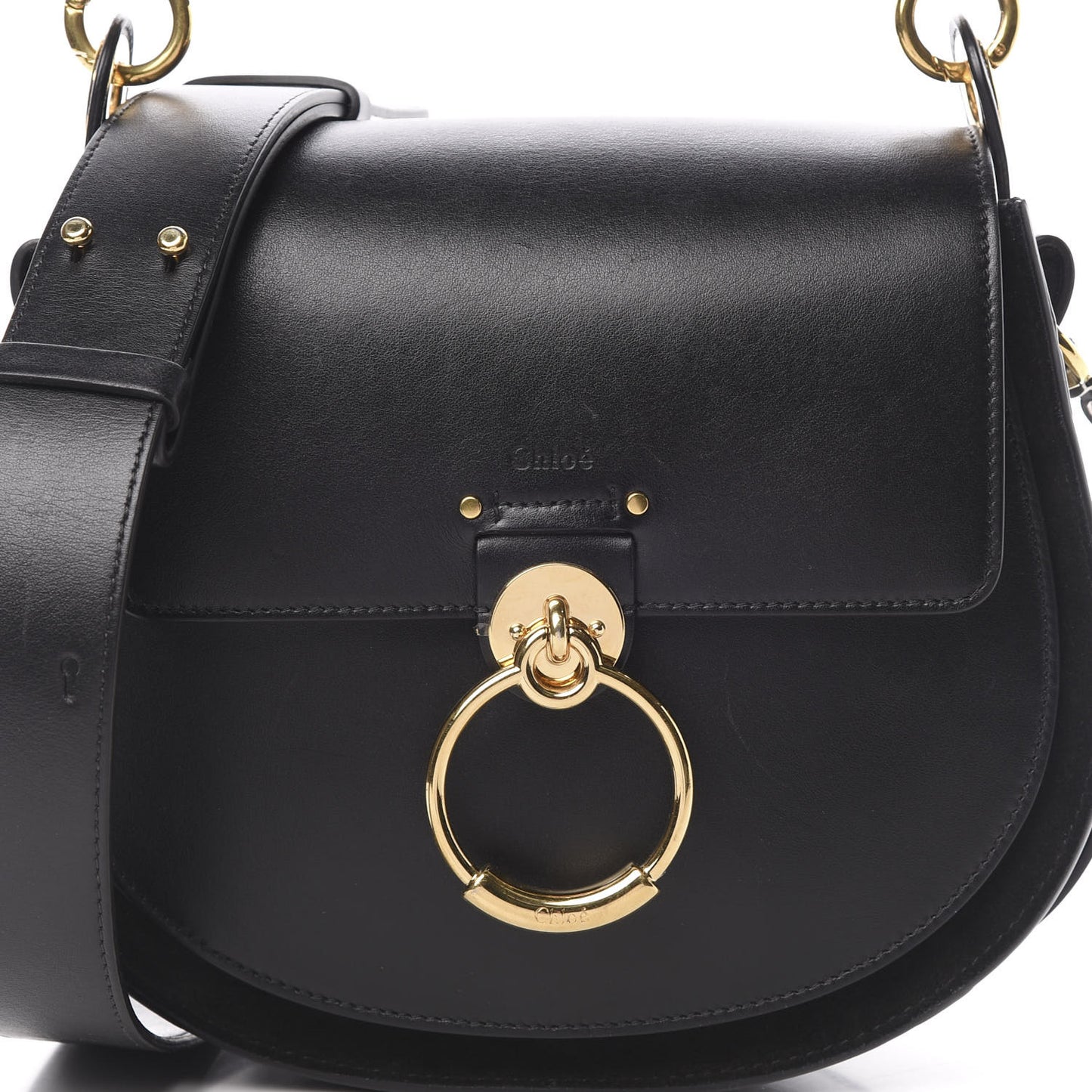 Grained Calfskin Large Tess Bag Black