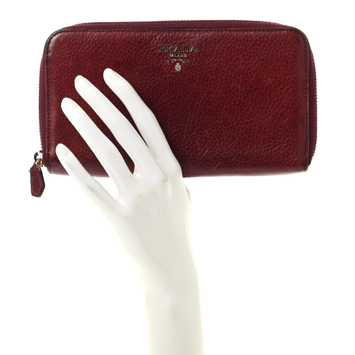 Vitello Daino Metal Zip Around Wallet Etrusco