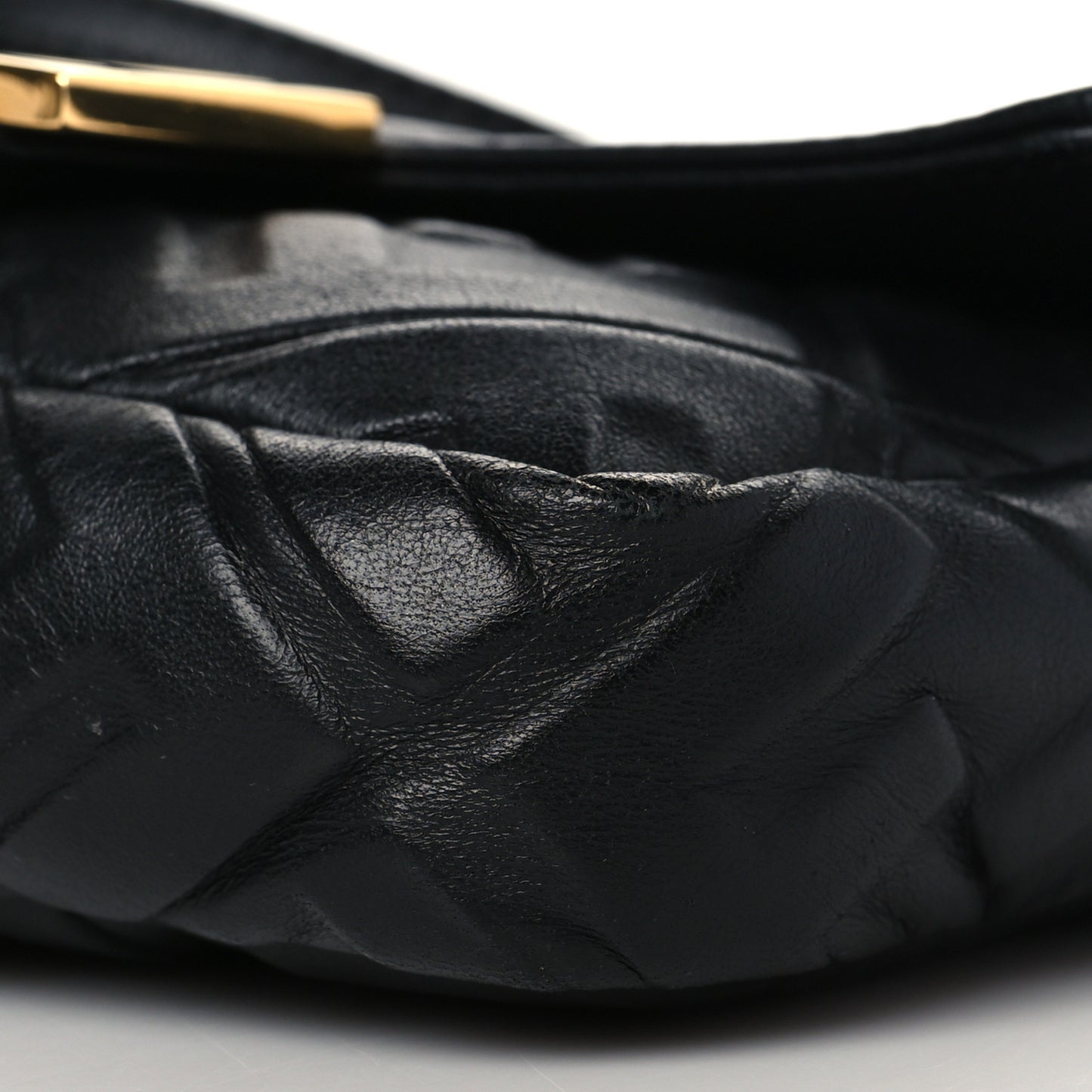 Nappa FF 1974 Embossed Mini Baguette Black