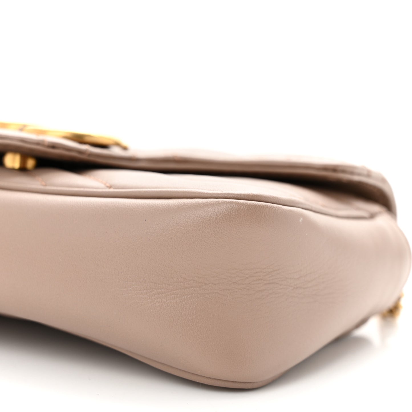 Calfskin Matelasse Super Mini GG Marmont Shoulder Bag Porcelain Rose