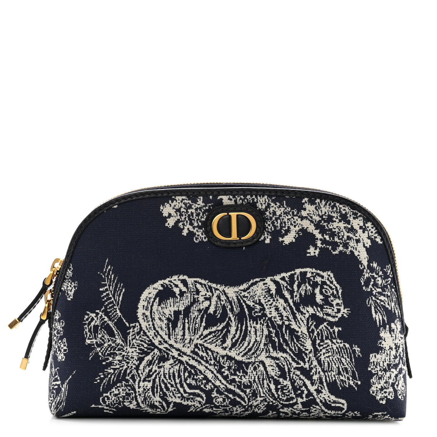 Christian Dior Embroidered Toile De Jouy 30 Montaigne Cosmetic Pouch Blue 1 of 8