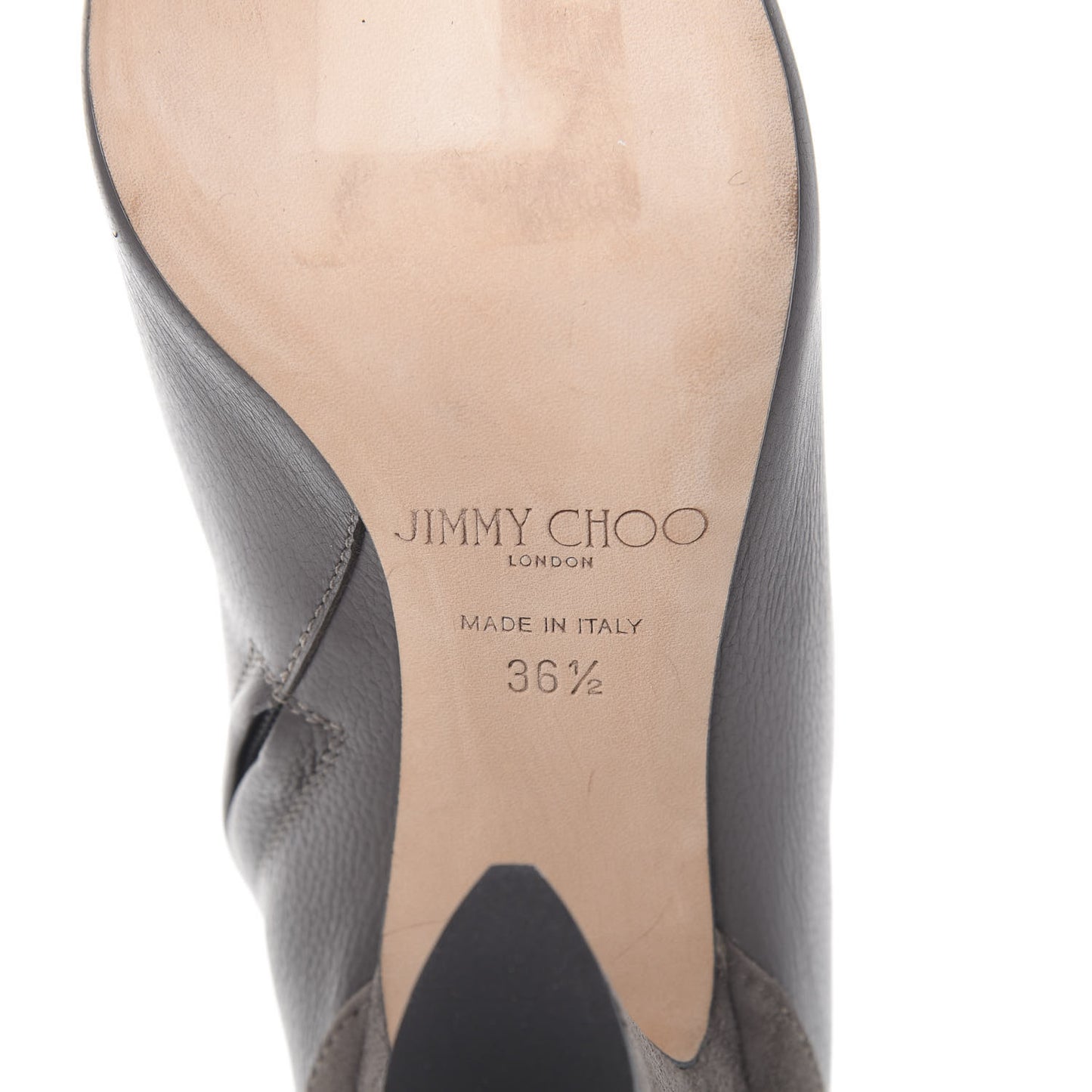 Calfskin Suede Henrietta Tie Bootie 36.5 Dark Grey