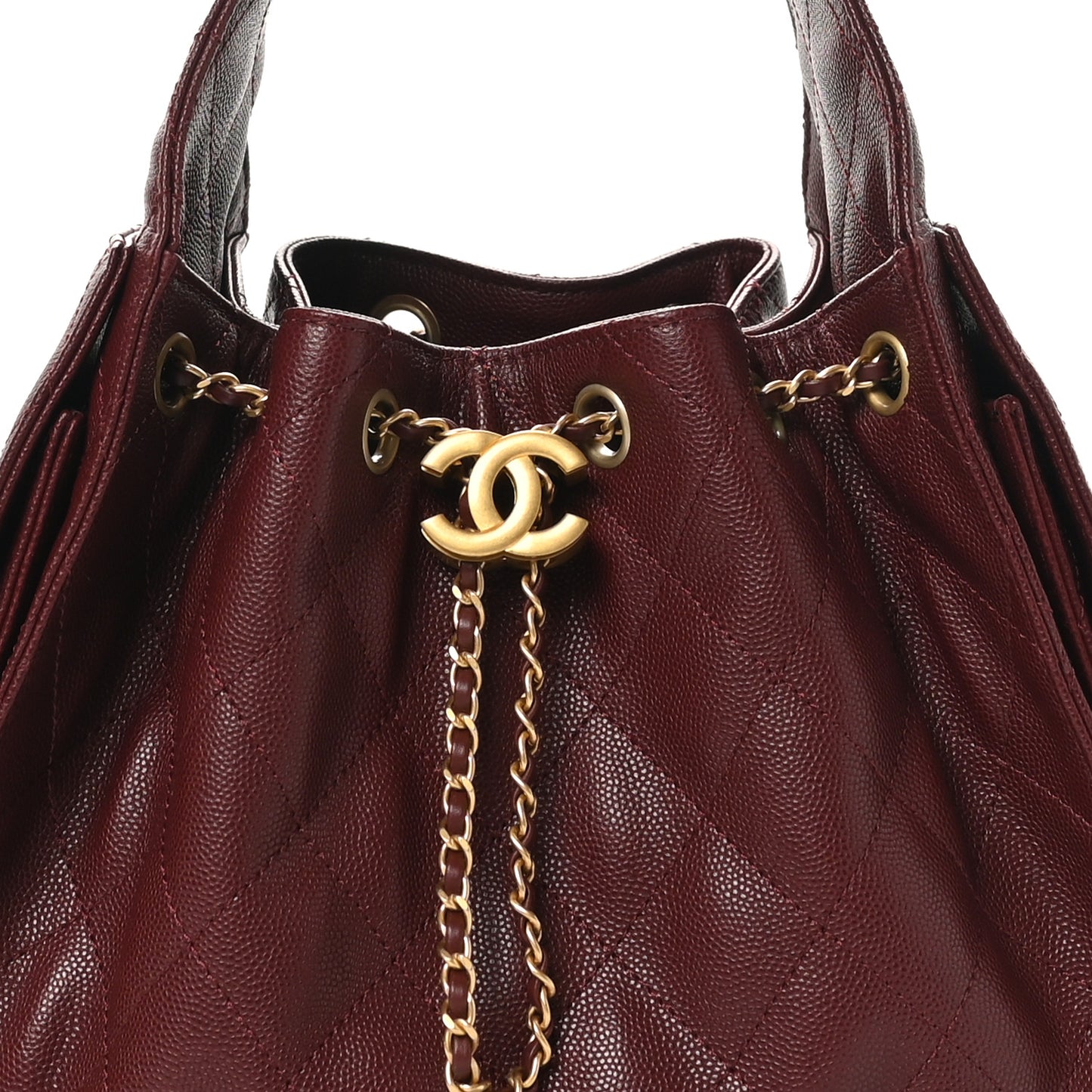 Caviar Quilted Small Chanel 25 Handbag Burgundy