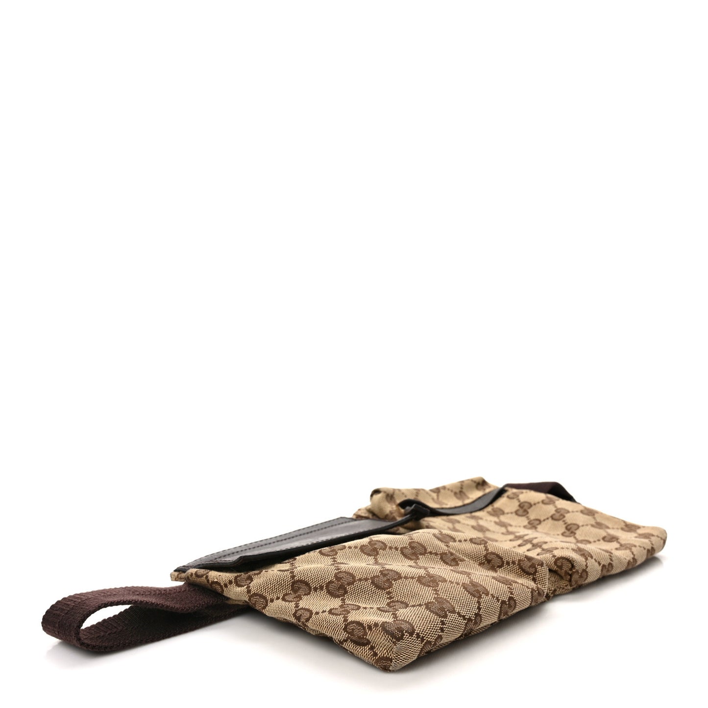 GG Monogram Double Pocket Belt Bag Dark Brown