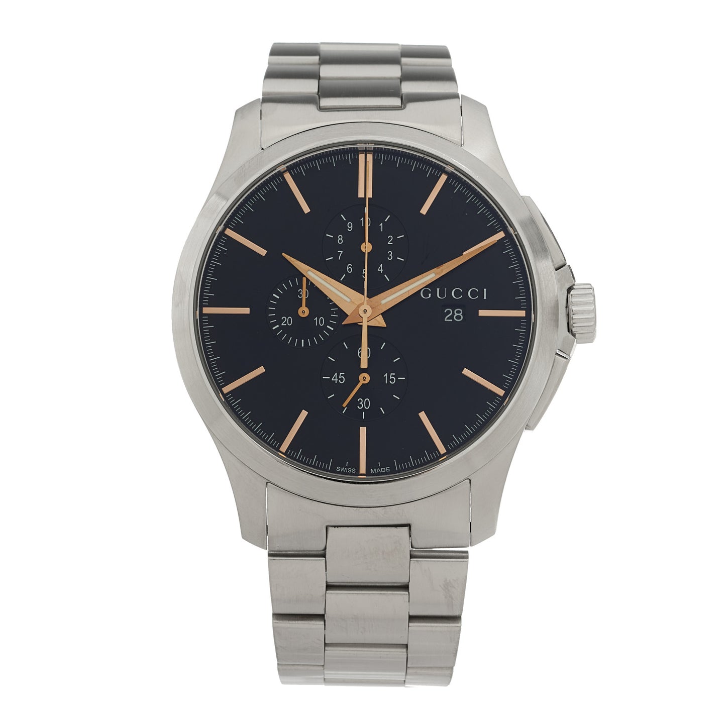 Stainless Steel 44mm G-Timeless Chronograph Quartz Watch Black