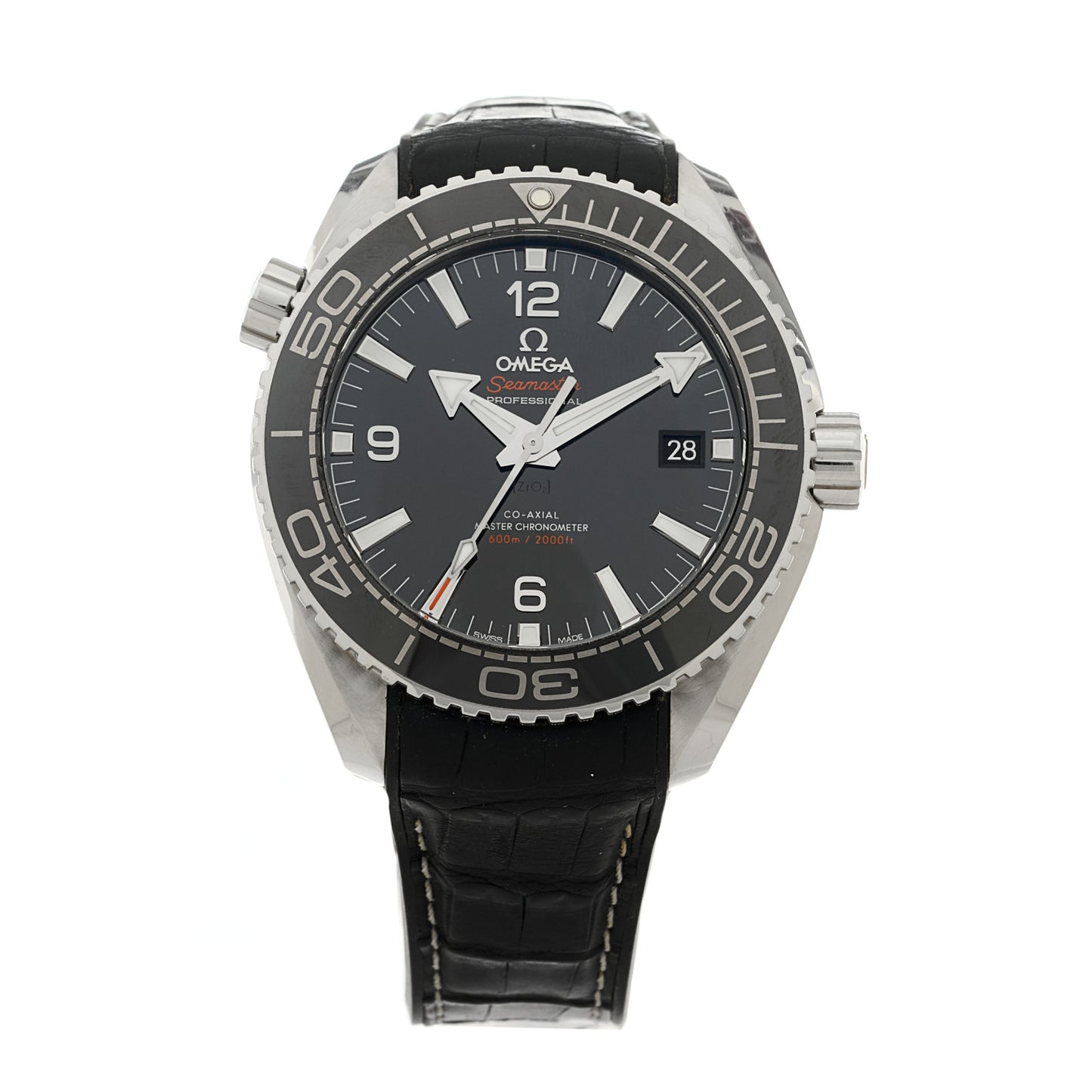 Stainless Steel Alligator 44mm Seamaster Planet Ocean Automatic Watch Black 215.33.44.21.01.001