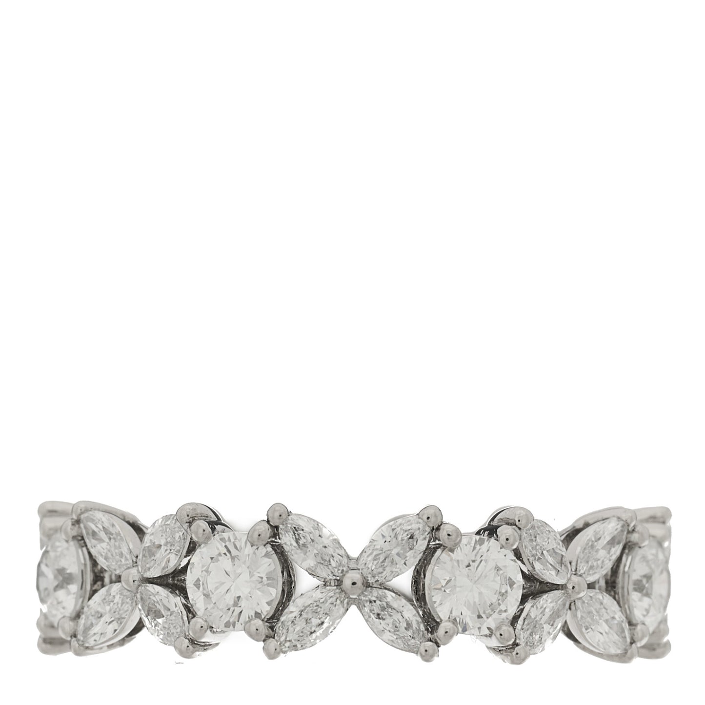 Platinum Diamond Victoria Alternating Band Ring 53 6.25