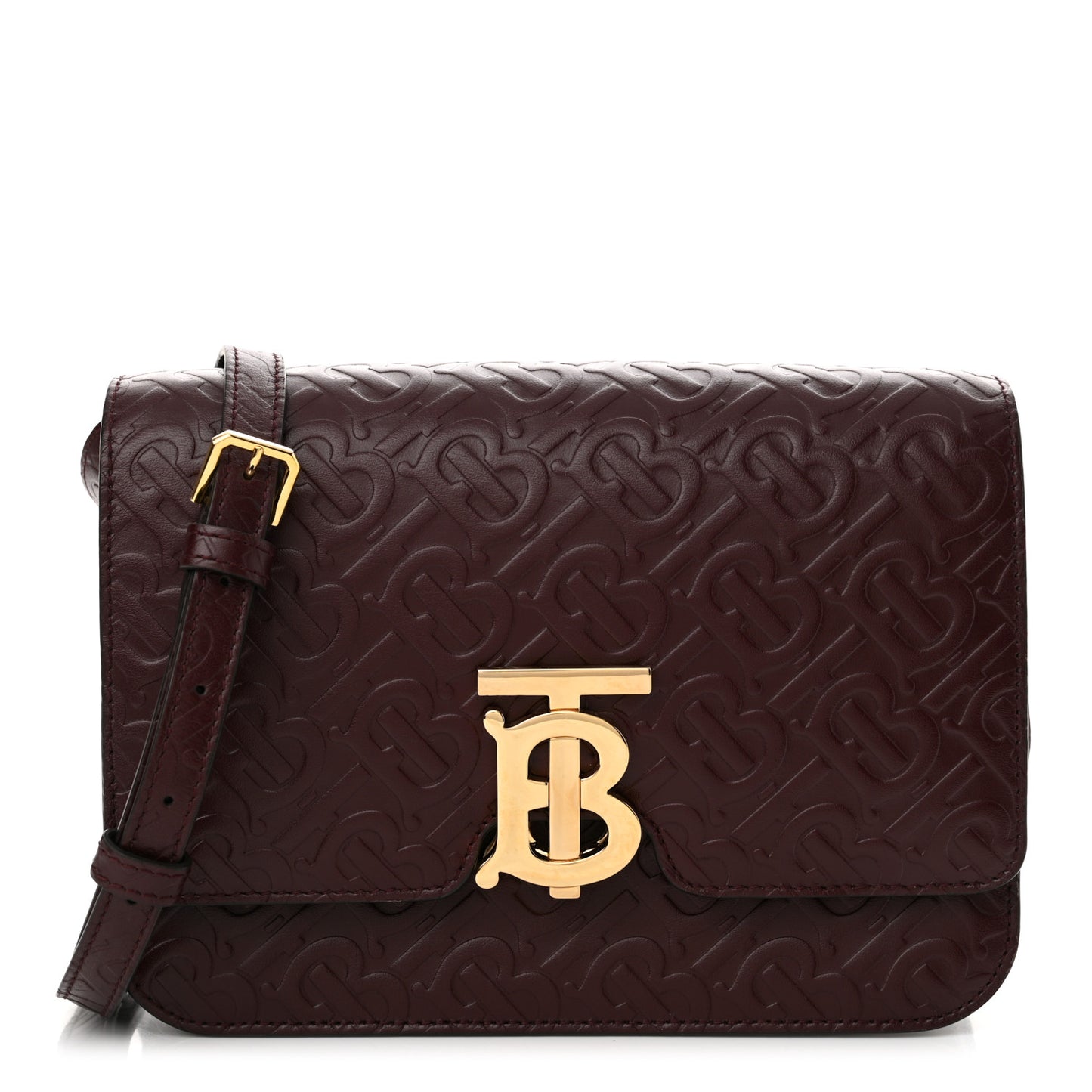 Calfskin Monogram Embossed TB Bag Oxblood