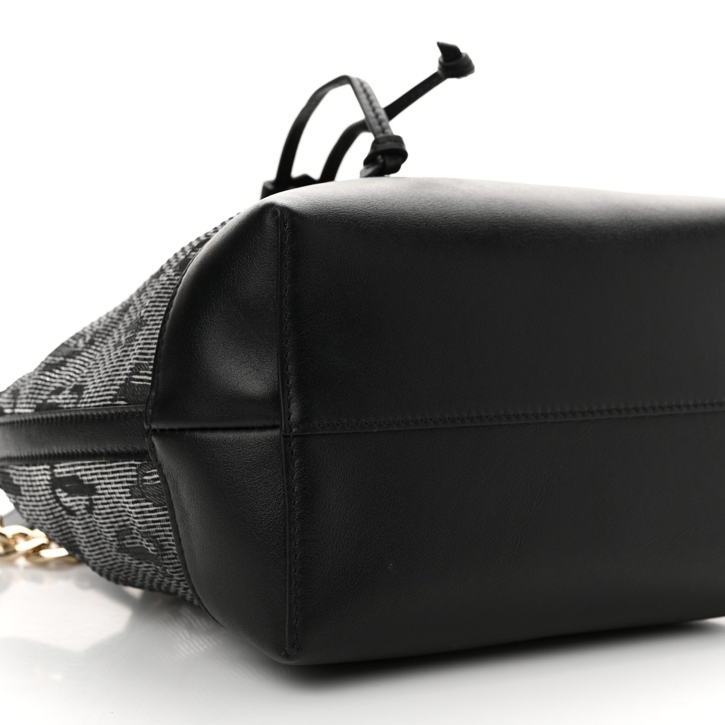 Calfskin Mesh JC Logo Juno Bucket Bag Black