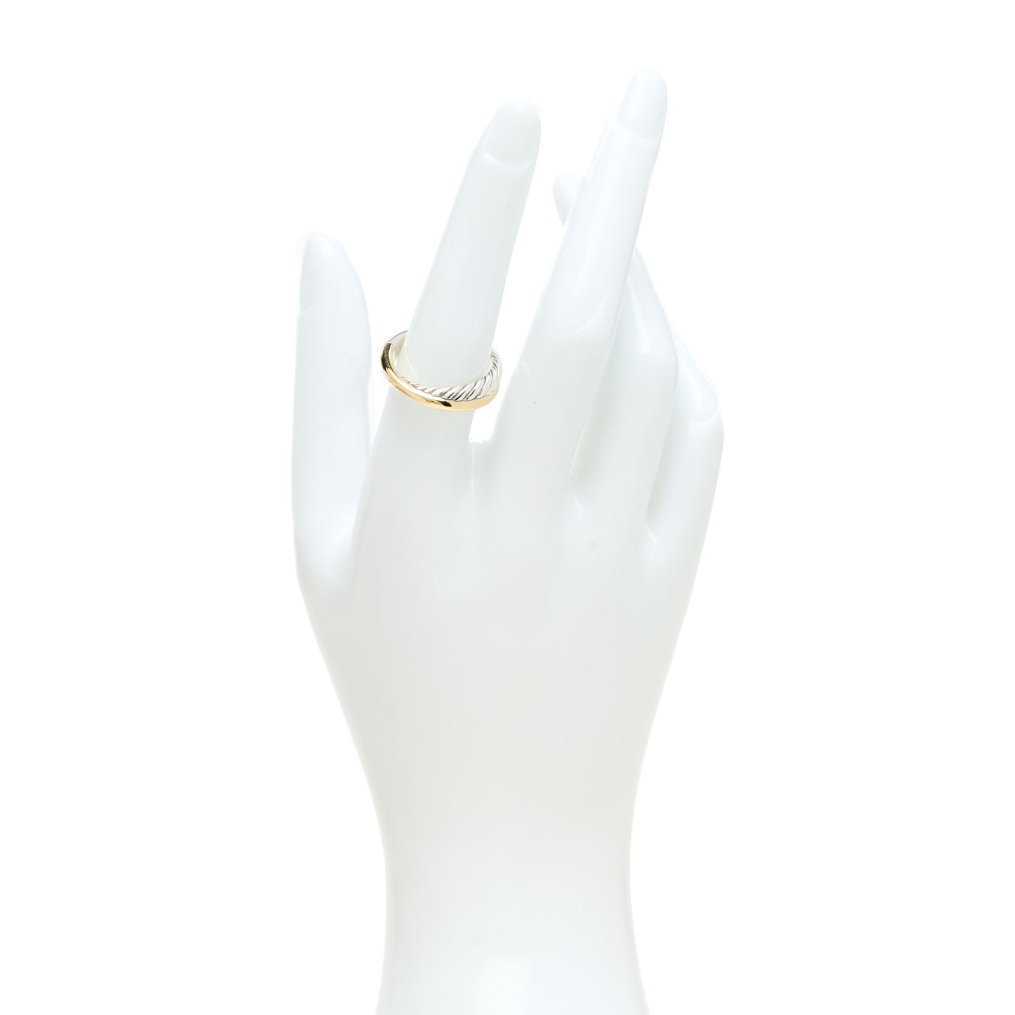 Sterling Silver 18K Yellow Gold Narrow Crossover Ring 54 7