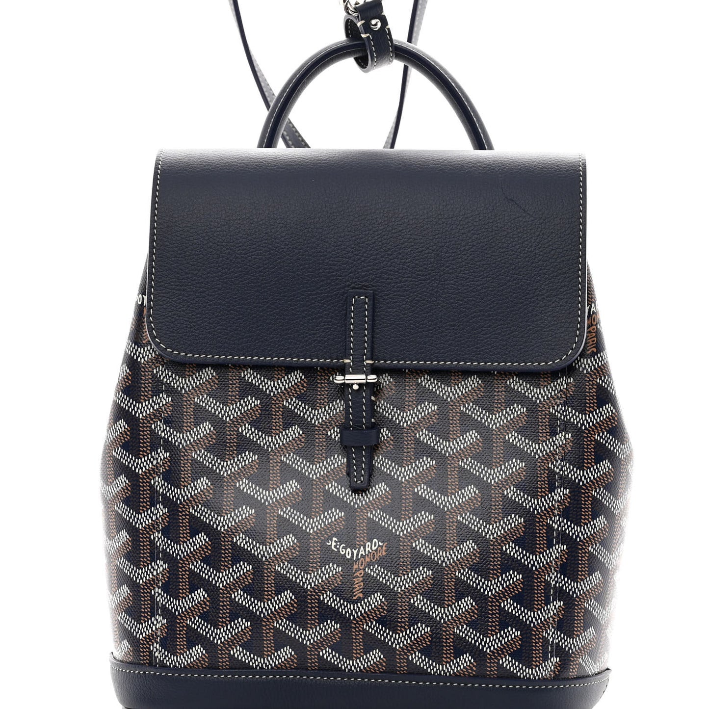 Goyardine Calfskin Mini Alpin Backpack Navy