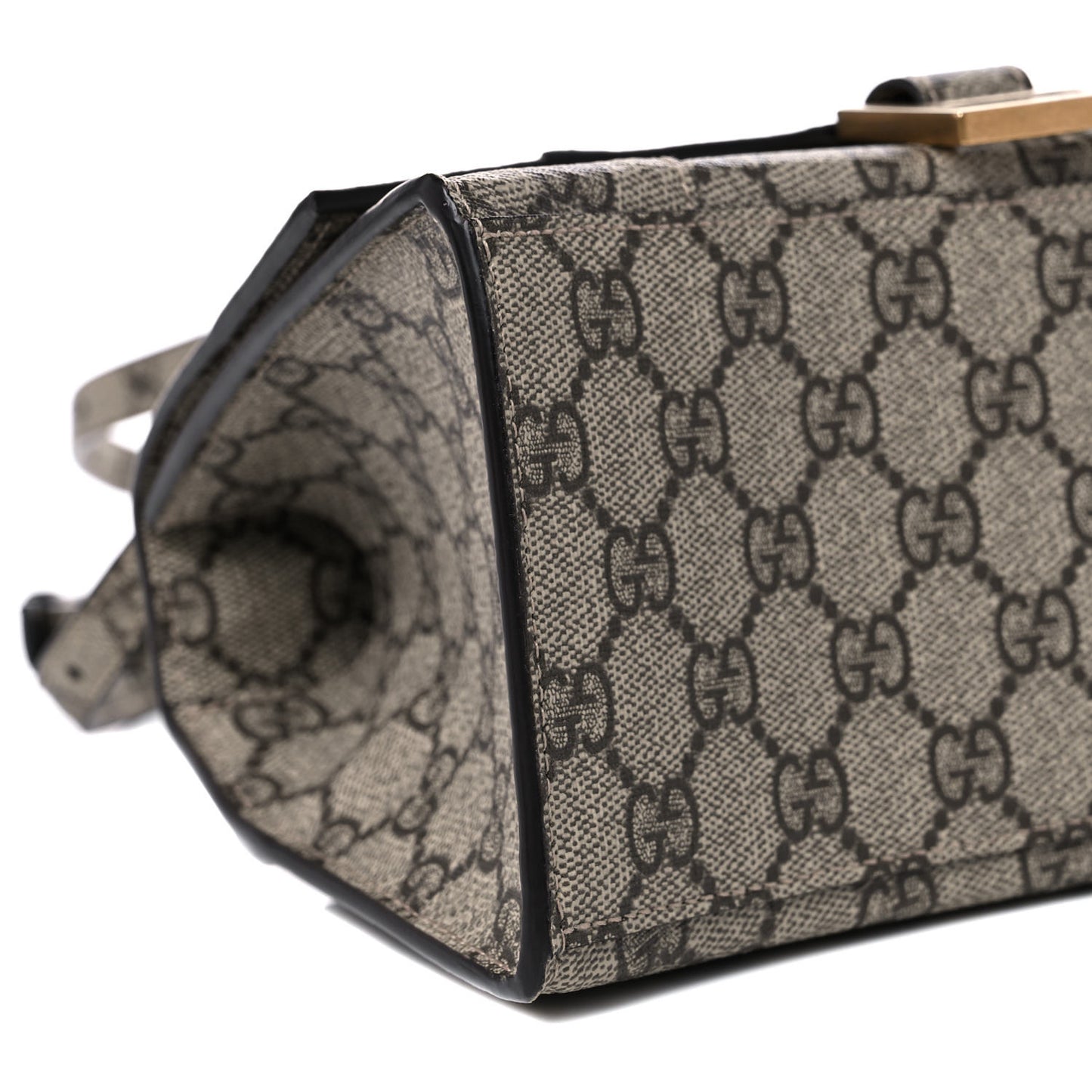 X GUCCI GG Supreme Monogram Small Hourglass Top Handle Bag Beige Ebony