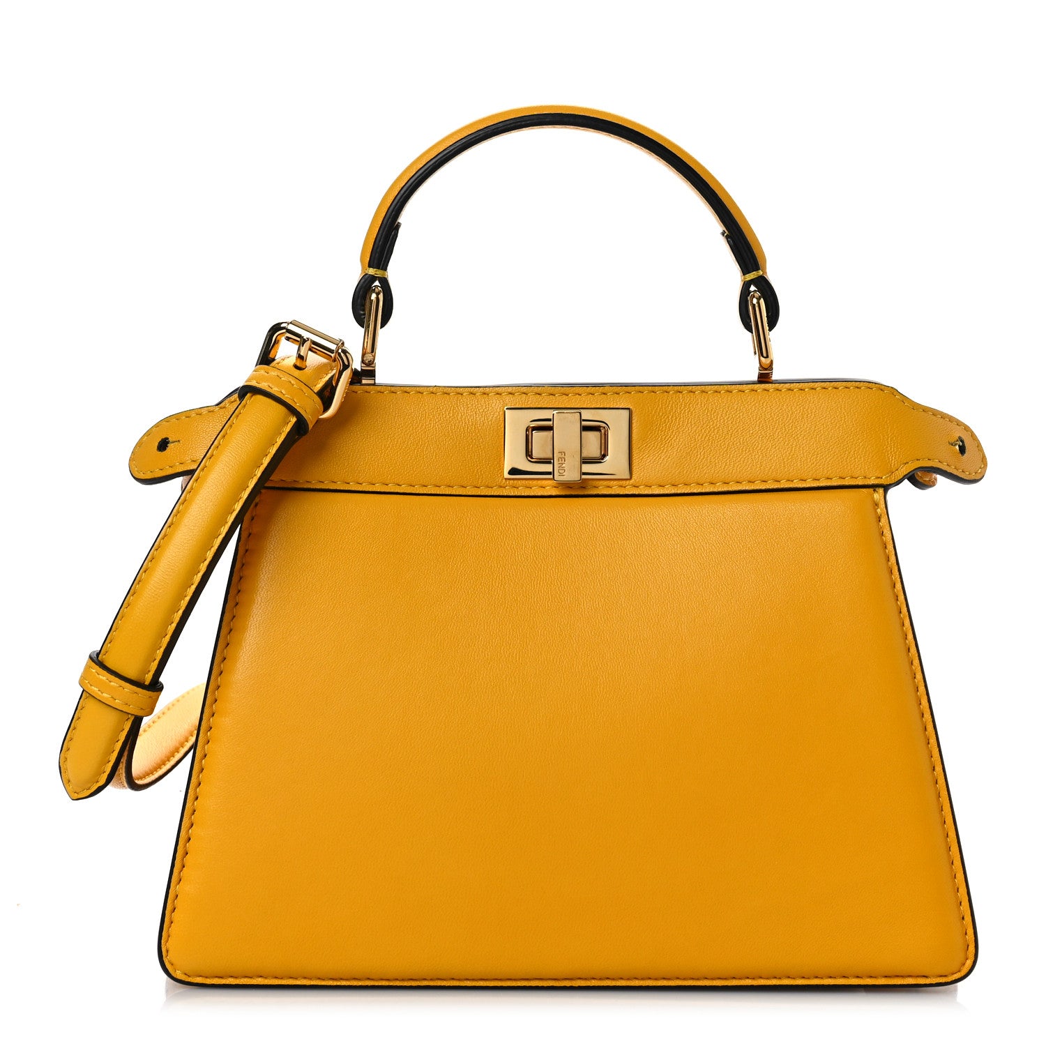 Fendi Shiny Nappa Petite Peekaboo I SEE U Satchel Mimosa 1259212