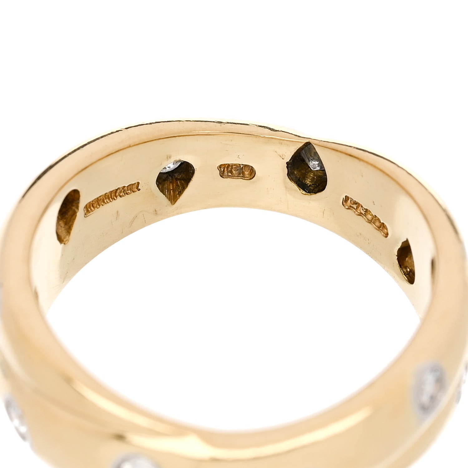 Tiffany 18K Yellow Gold Platinum Diamond Etoile Twist Band Ring 53 6.5 4 of 4