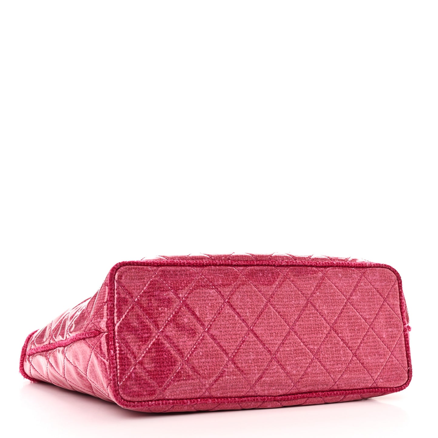 Vinyl Quilted Funny Tweed Tote Fuchsia